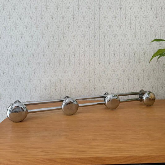 Vintage French Metal 4 Hook Coat Rack/Wall-Mounted Entryway Storage 12062514 Unbranded