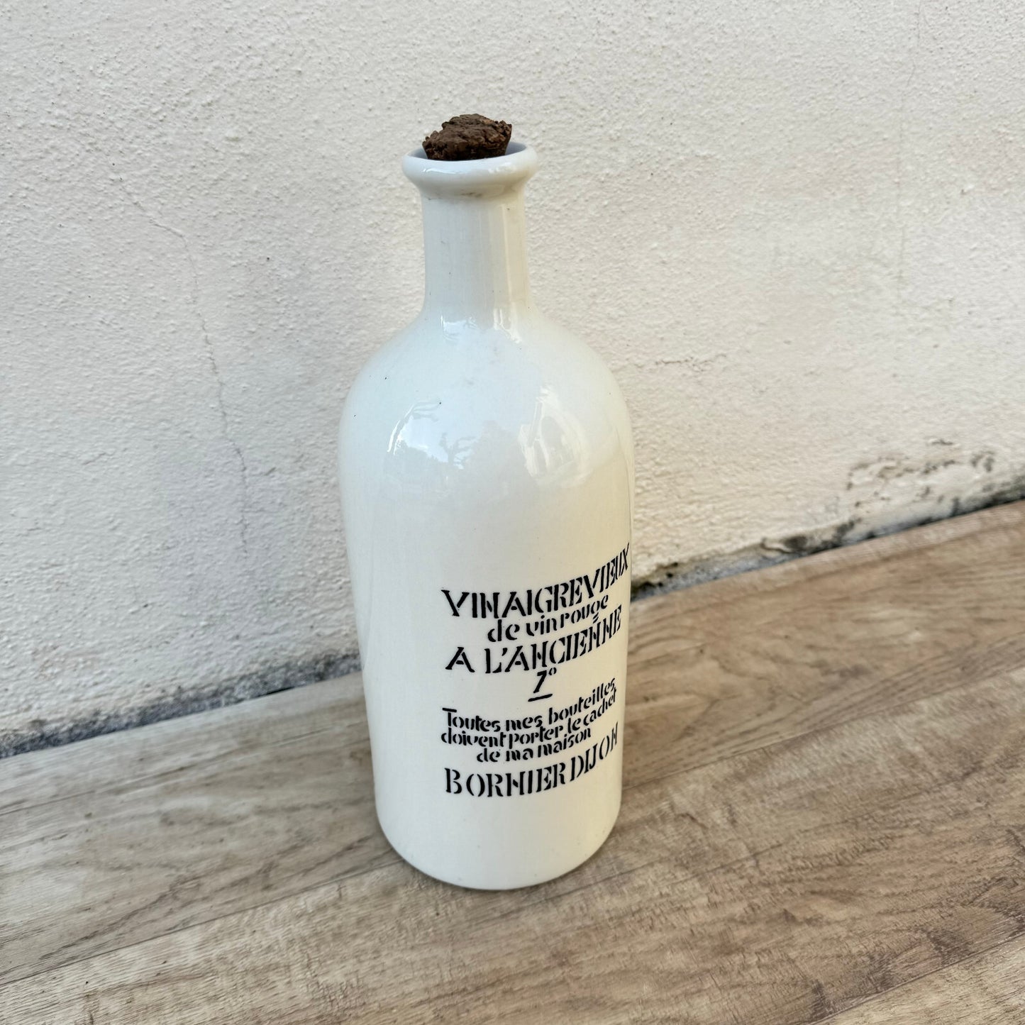 French Antique Stoneware Vinegar Bottle Bornier Dijon 10.5" Tall 0911235 Bornier Dijon