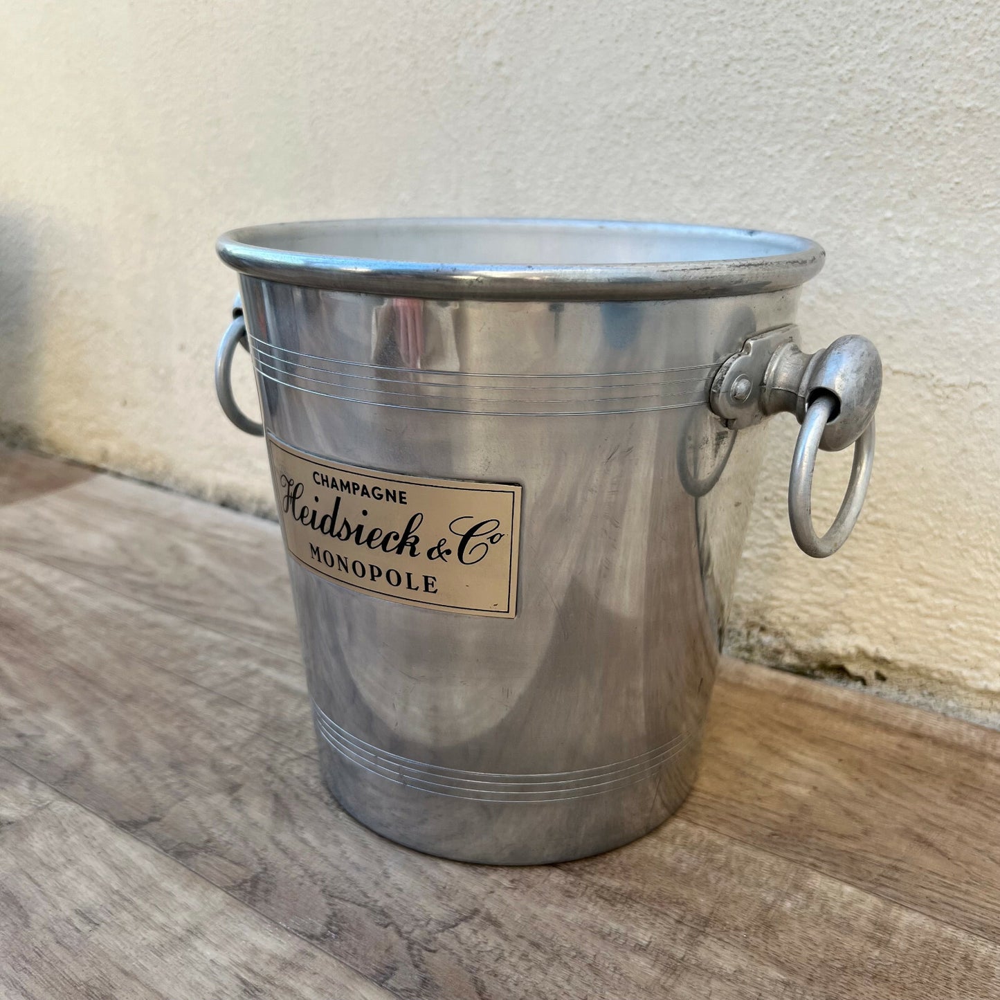 Vintage Heidsieck Champagne Bucket French Silver Metal Cooler 04032226 Fleamarketfrance