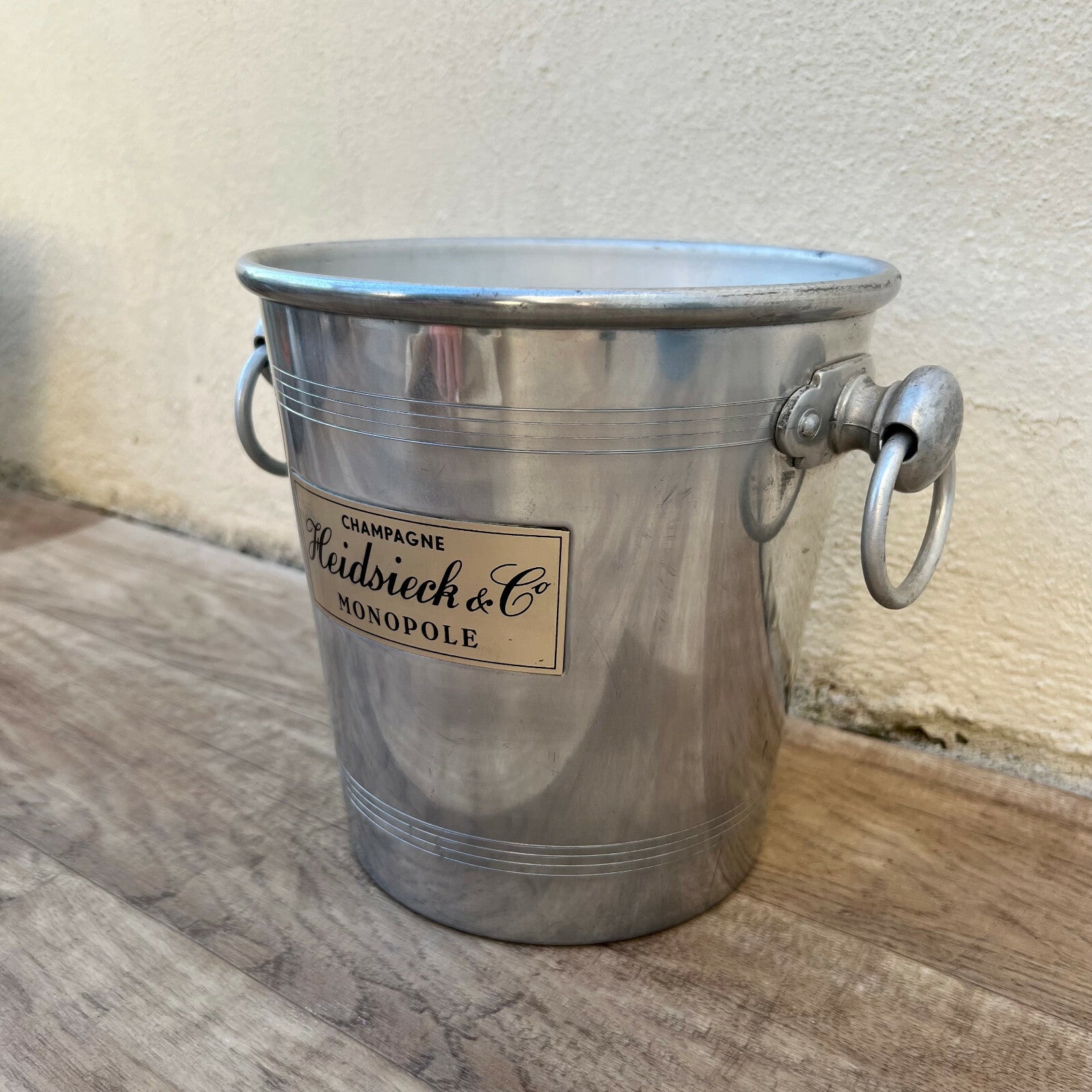 Vintage Heidsieck Champagne Bucket French Silver Metal Cooler 04032226 Fleamarketfrance