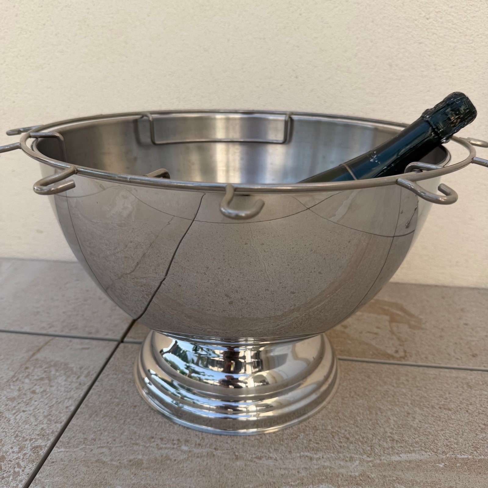 Couzon French Champagne Ice Bucket Double Magnum Inox Flute Rack 0707263 Pol Roger