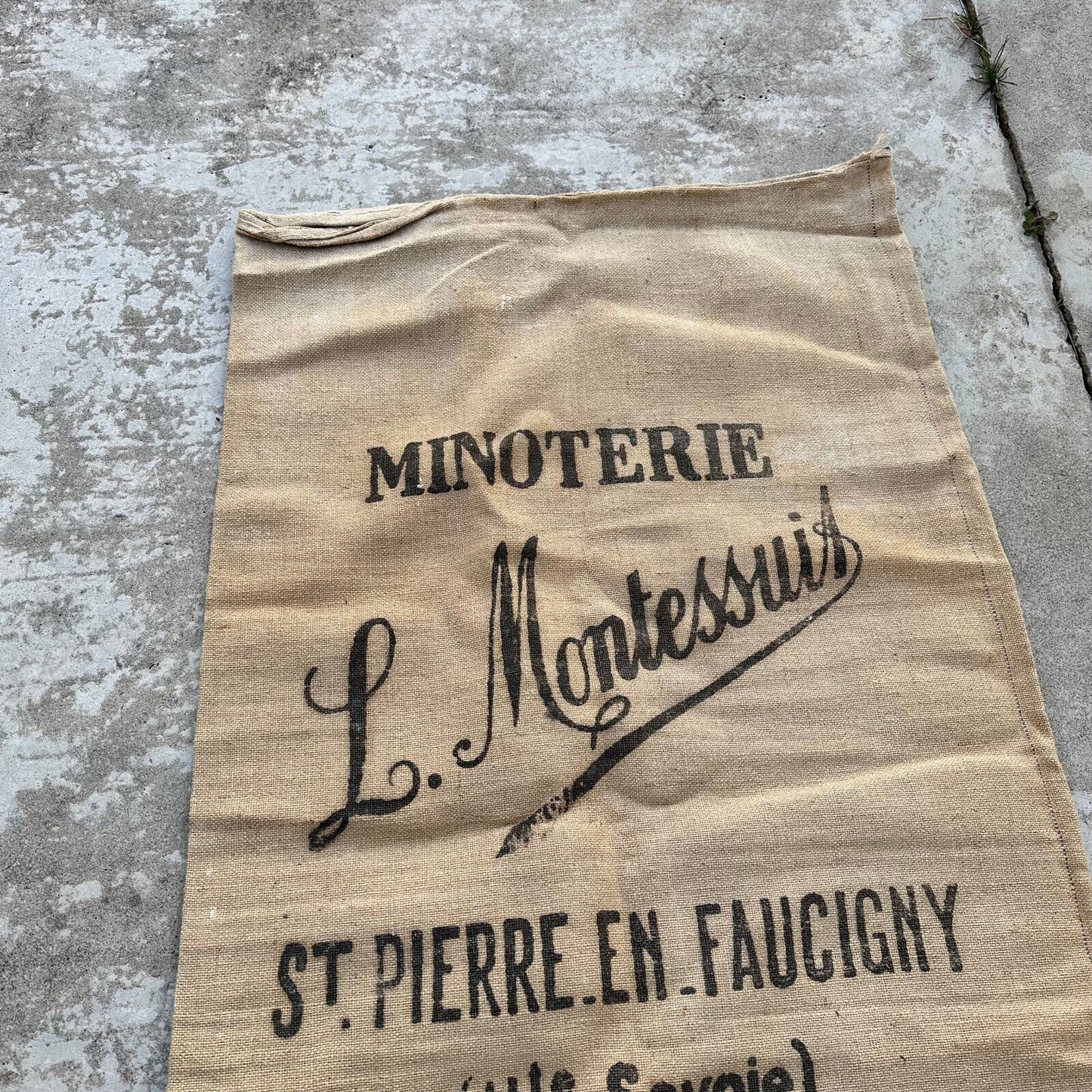 Vintage French Grain Cereal Flour Linen Bag 1710244 - Fleamarketfrance