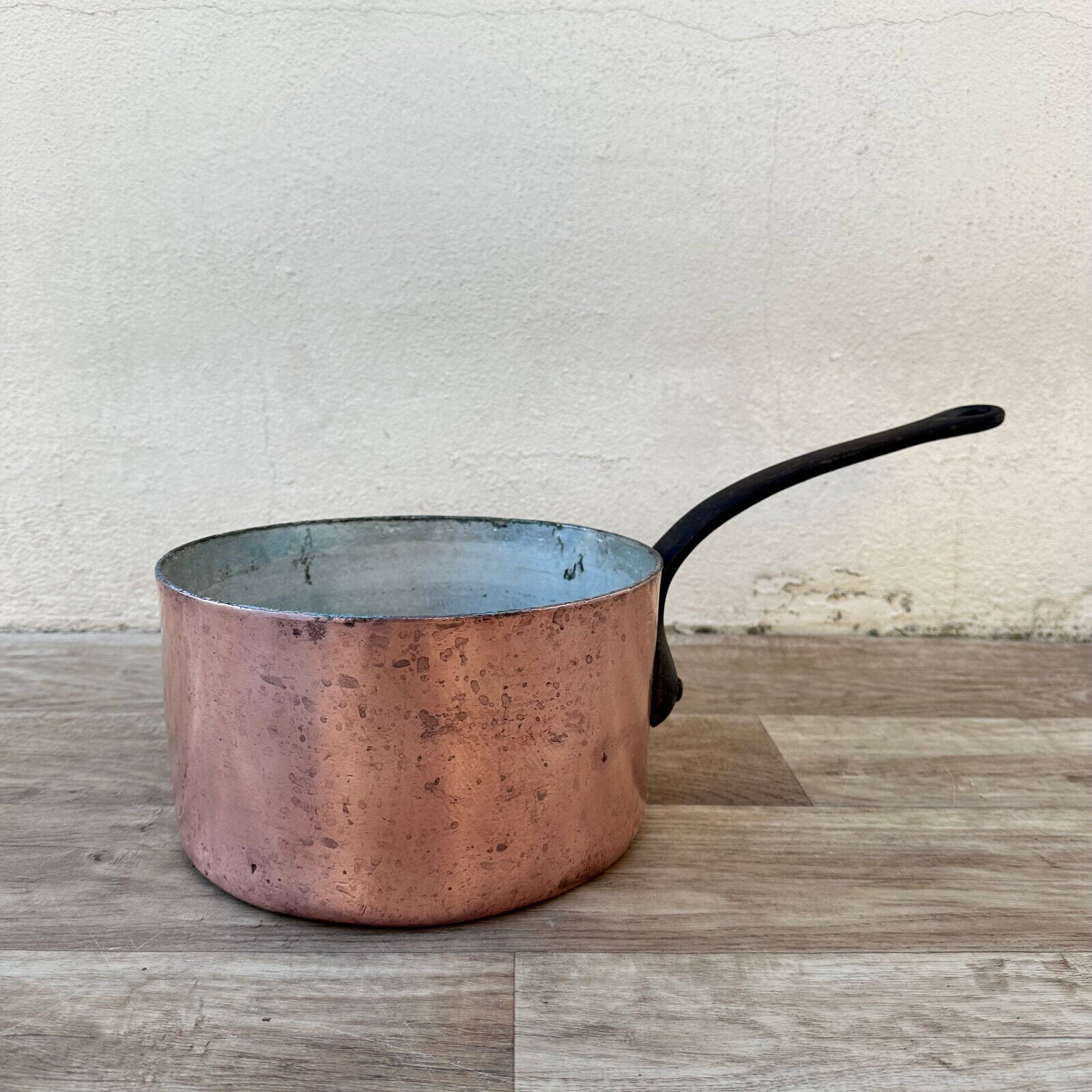 OLD copper pan French tin lining 9" 3mm thick 4.1kg DEHILLERIN PARIS 0703233 - Fleamarketfrance