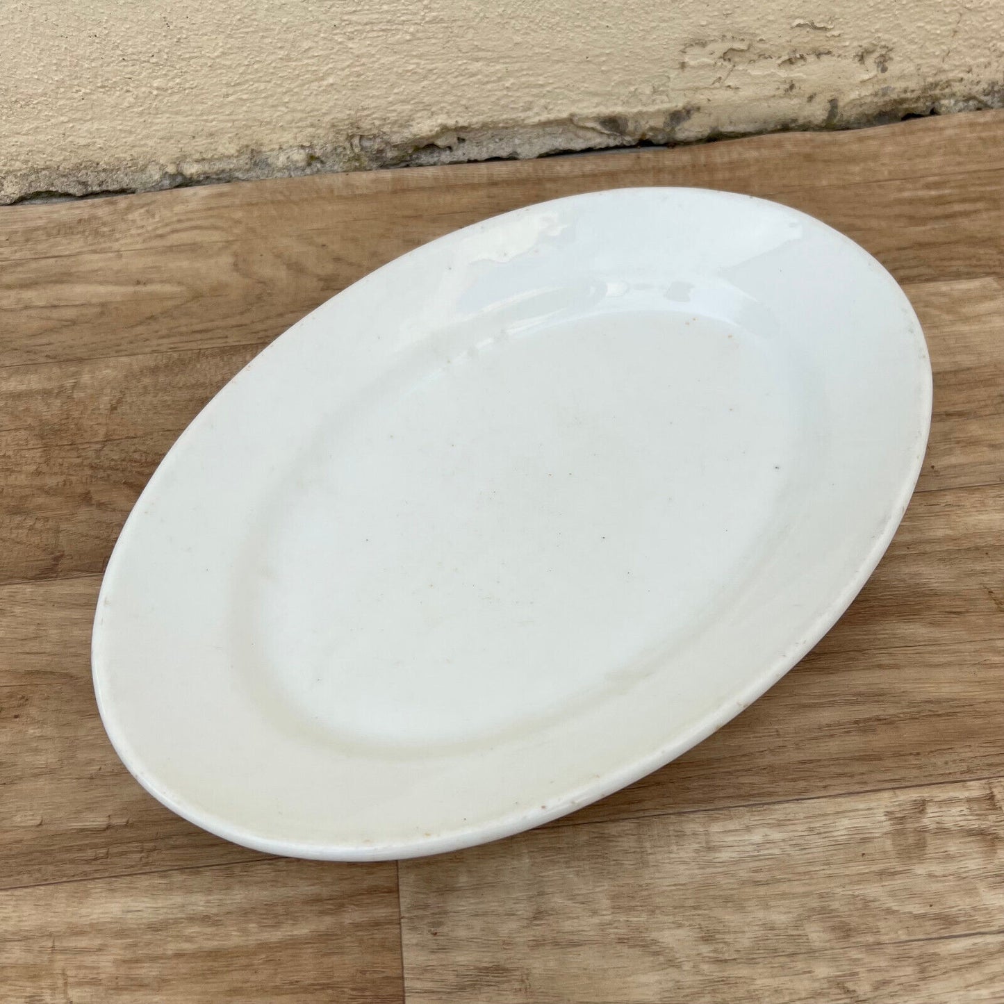 VINTAGE white Serving dish plate Provence FRANCE ironstone 14 1/2" 2705225 - Fleamarketfrance