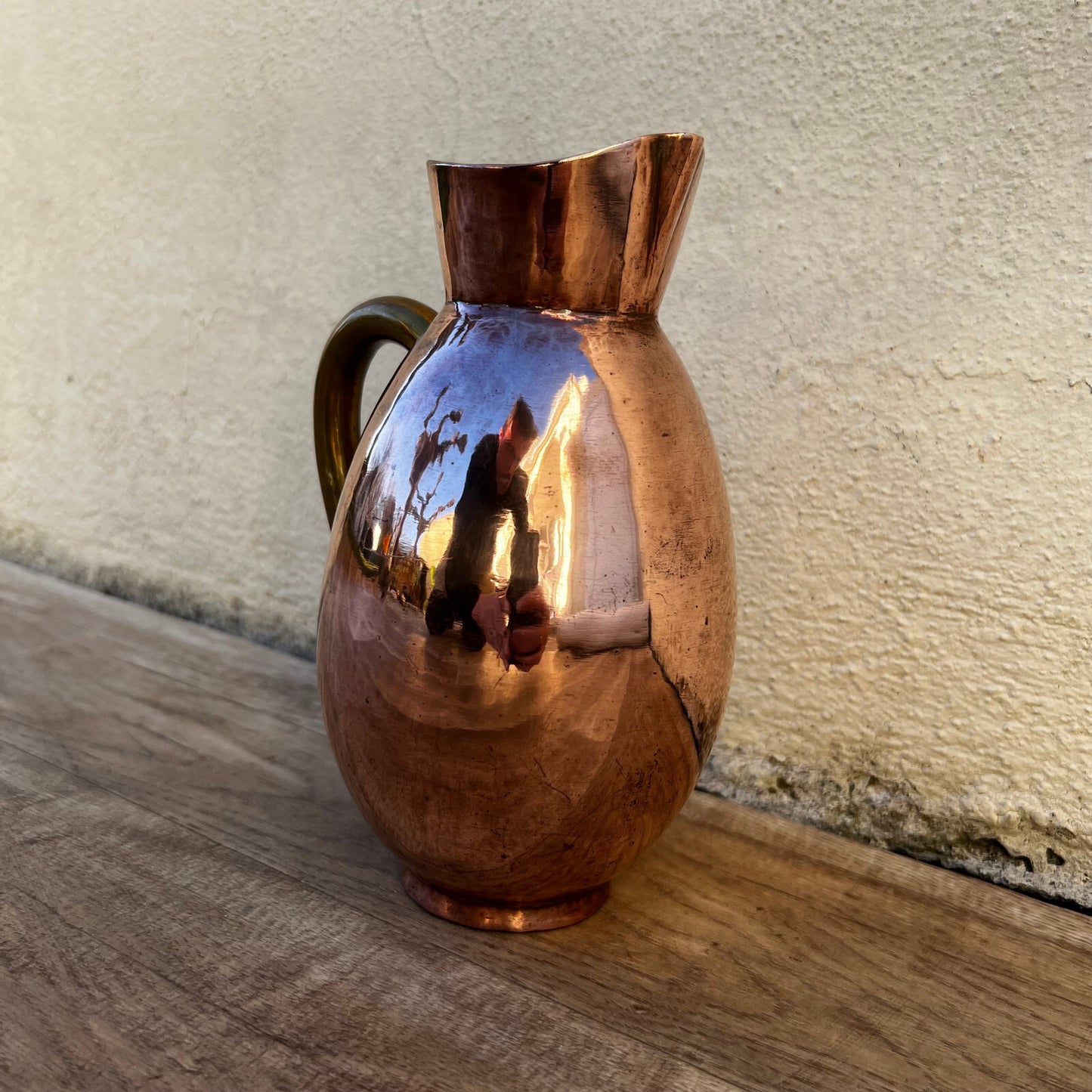 Vintage French wine water Pitcher Copper 1012221 Fleamarketfrance