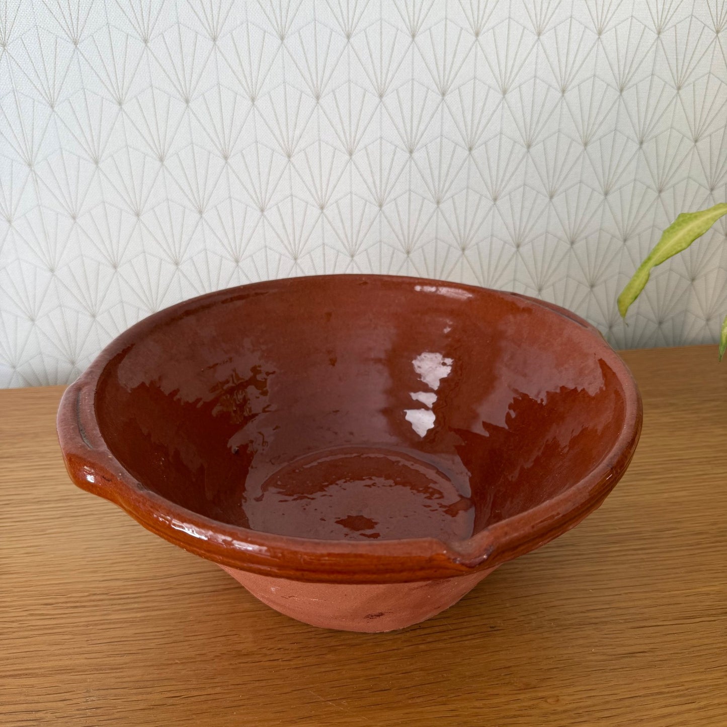 Vintage French Terracotta Glazed Mixing Bowl Rustic Pottery Tian 14072613 Fleamarketfrance