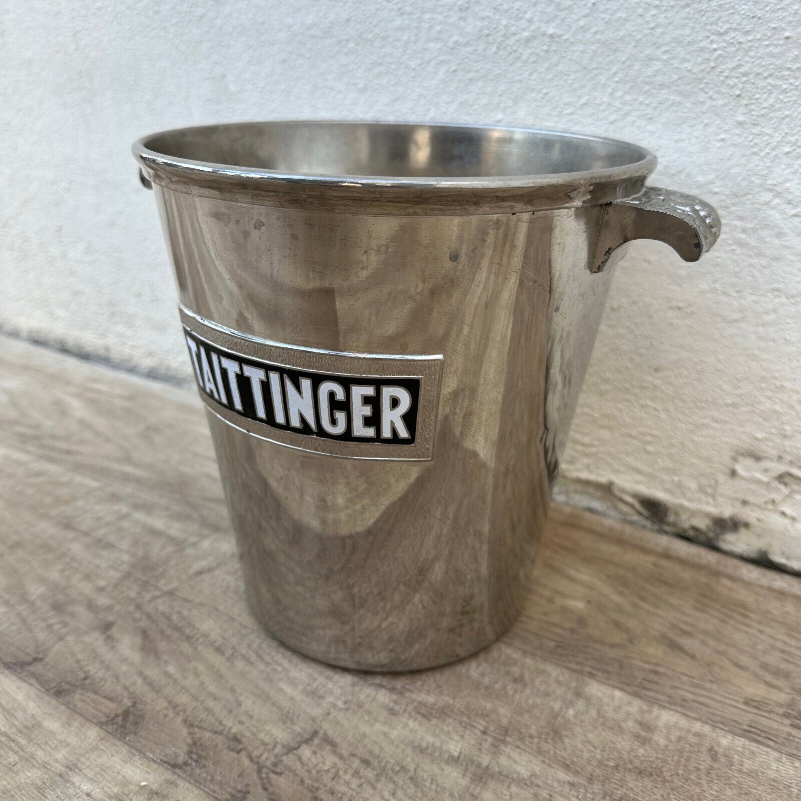 Vintage French Champagne Silverplate Ice Bucket Cooler RARE TAITTINGER 1109241 - Fleamarketfrance