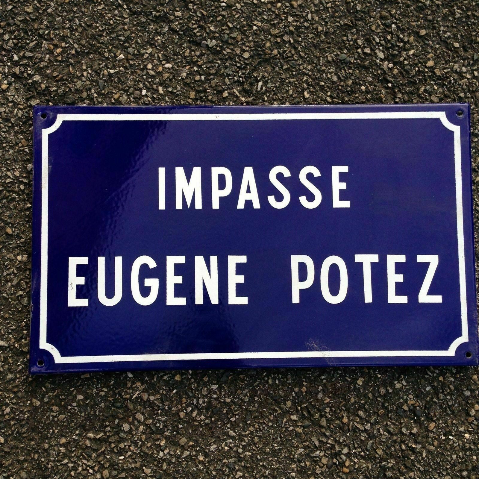 French Street Enamel Sign Plaque - RARE FROM AVIGNON metal potez - Fleamarketfrance