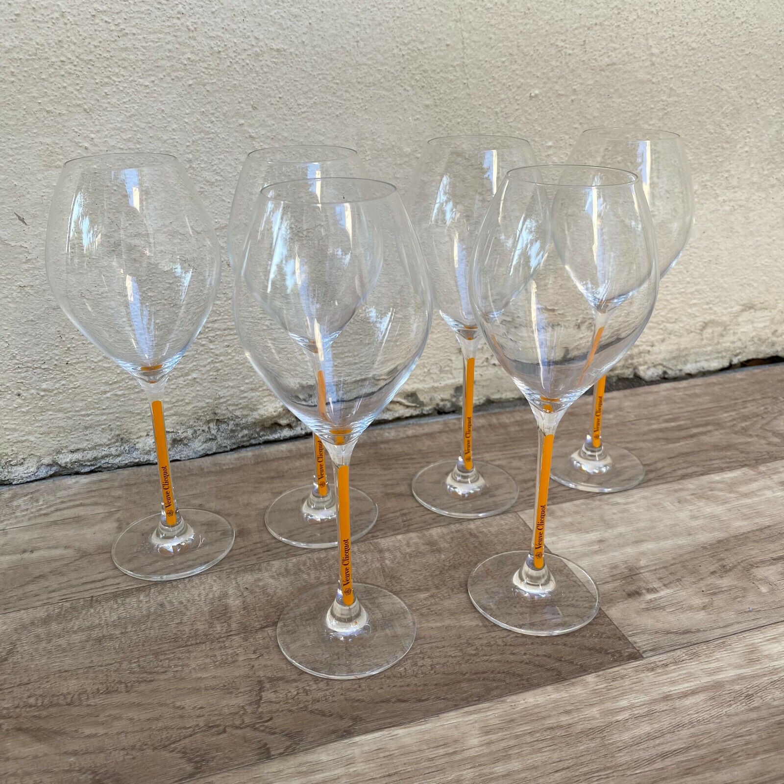 6 x Veuve Cliquot Clicquot Orange Glasses Flutes Cup Ice 0202251 - Fleamarketfrance