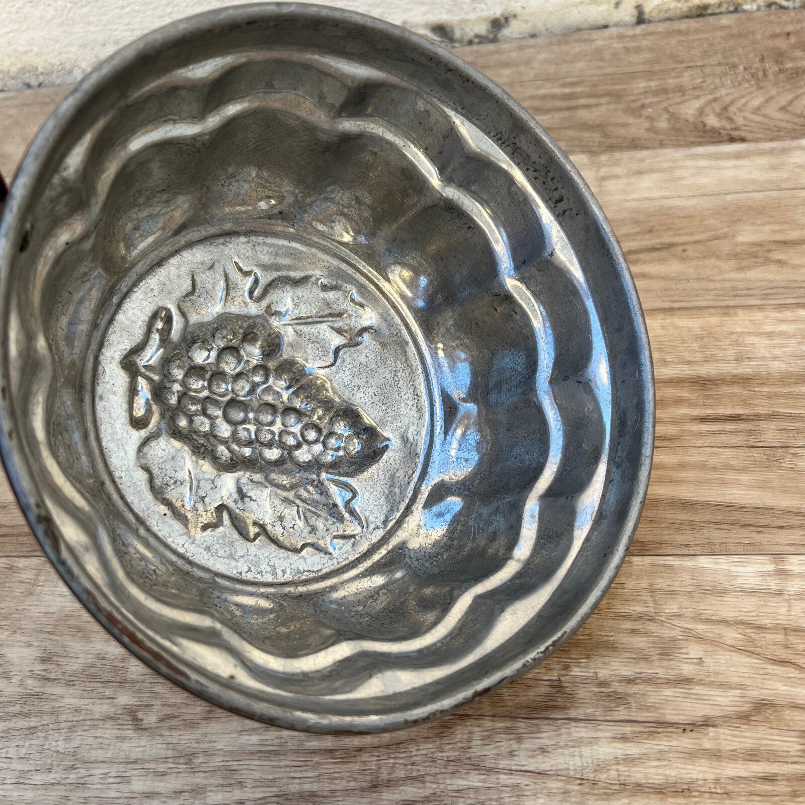 French Copper Jelly Mold Vintage Tin Lined Grape Design Cake 3107225 Fleamarketfrance