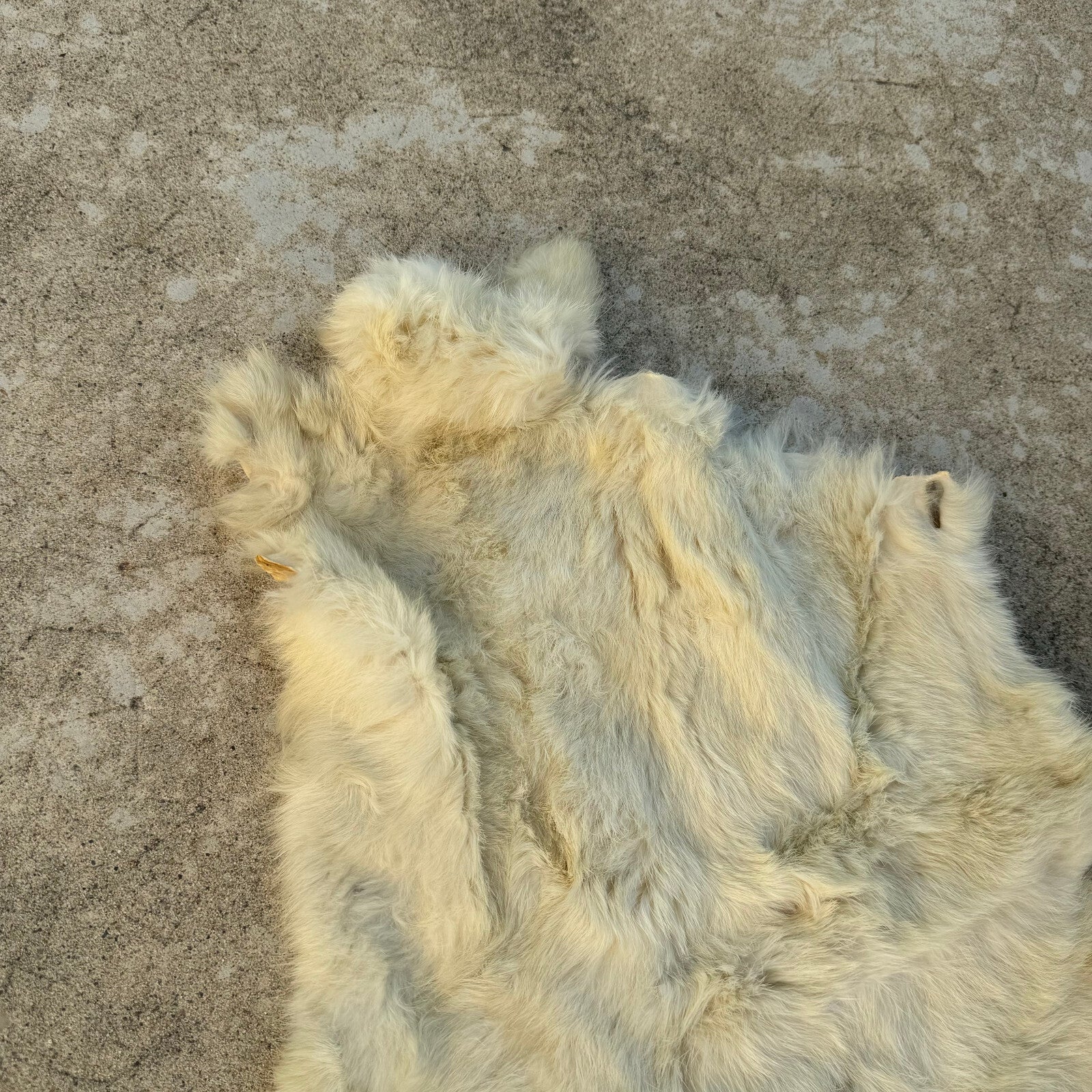 French Sheepskin Rug Vintage Natural Fur Pelt Hide Leather 02082412 Fleamarketfrance