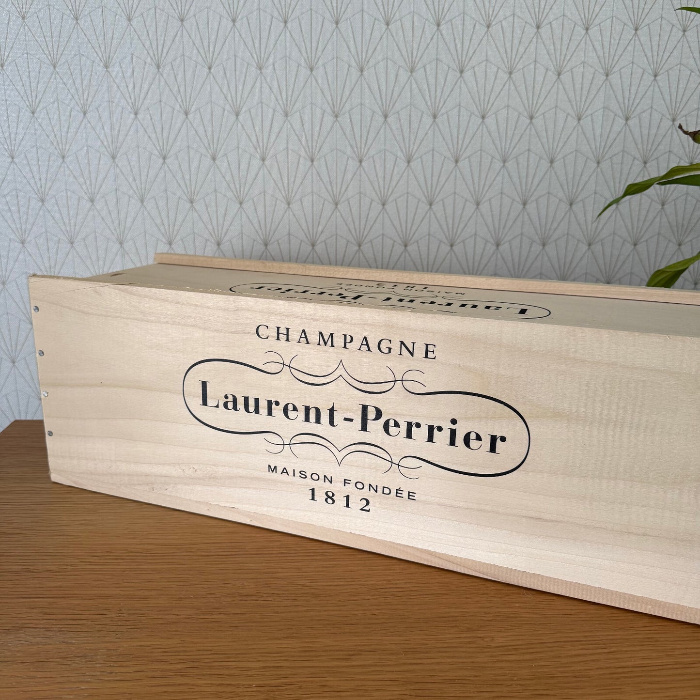 Vintage French Laurent-Perrier Champagne Crate Wooden Box 26" 2502252 Laurent-Perrier