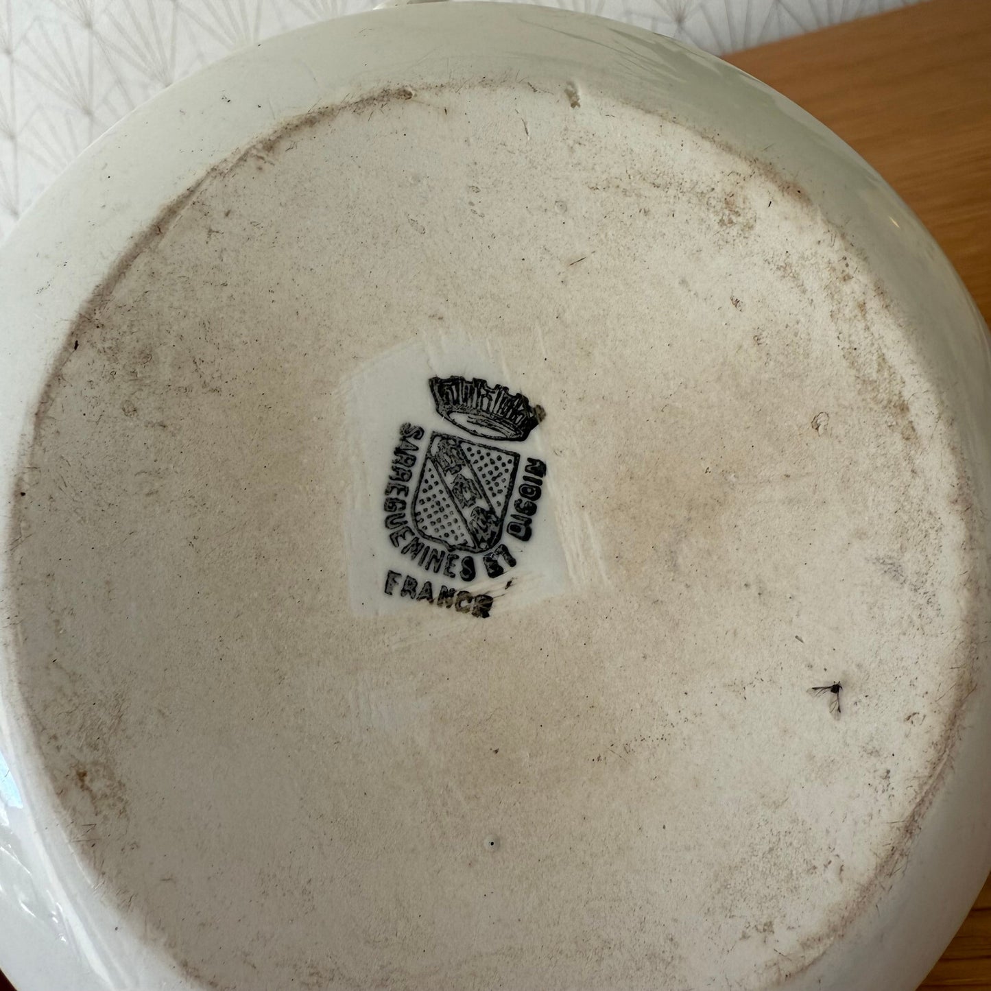 Vintage French Terrine Pot White Ceramic Sarreguemines Foie Gras 11012512 Sarreguemines