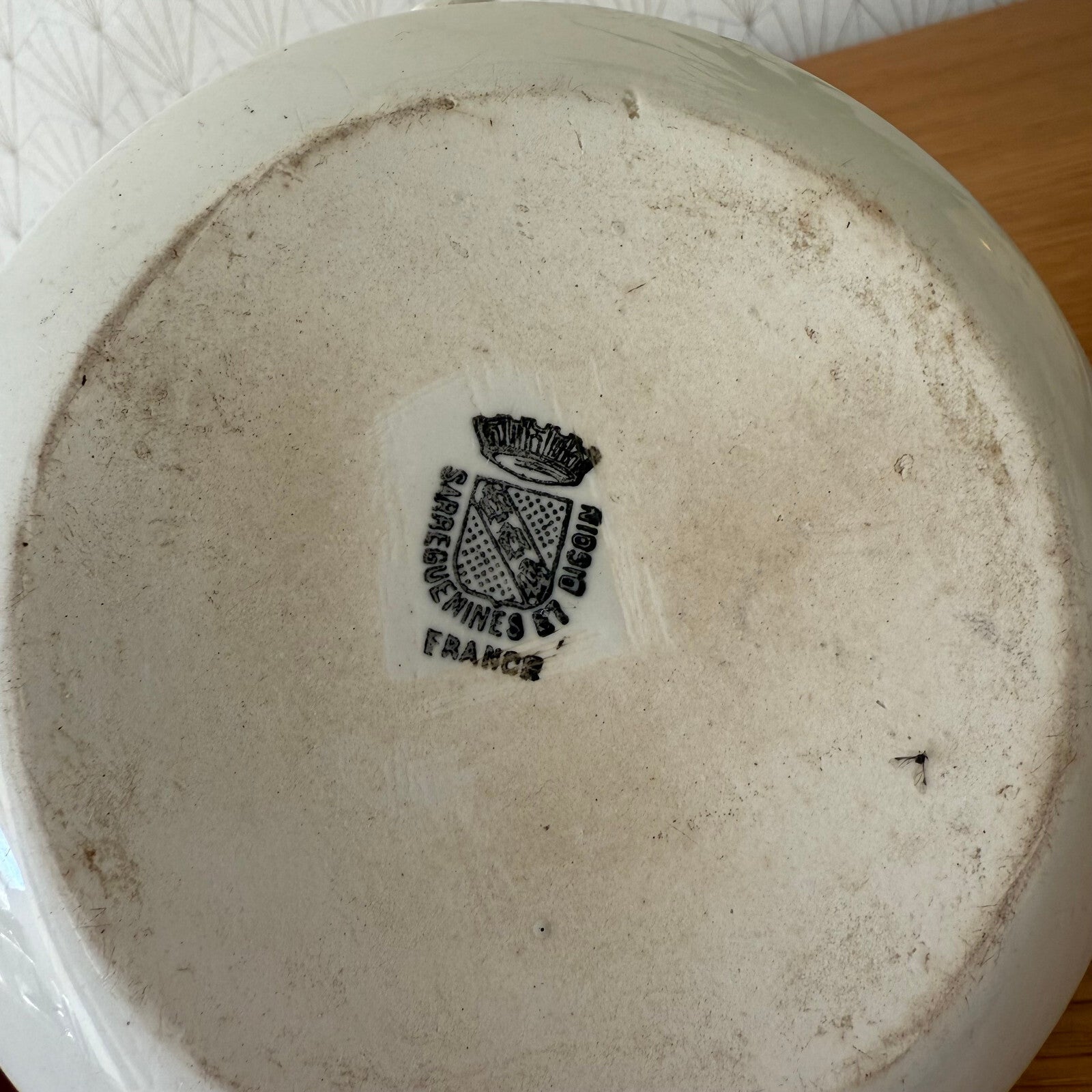 Vintage French Terrine Pot White Ceramic Sarreguemines Foie Gras 11012512 Sarreguemines