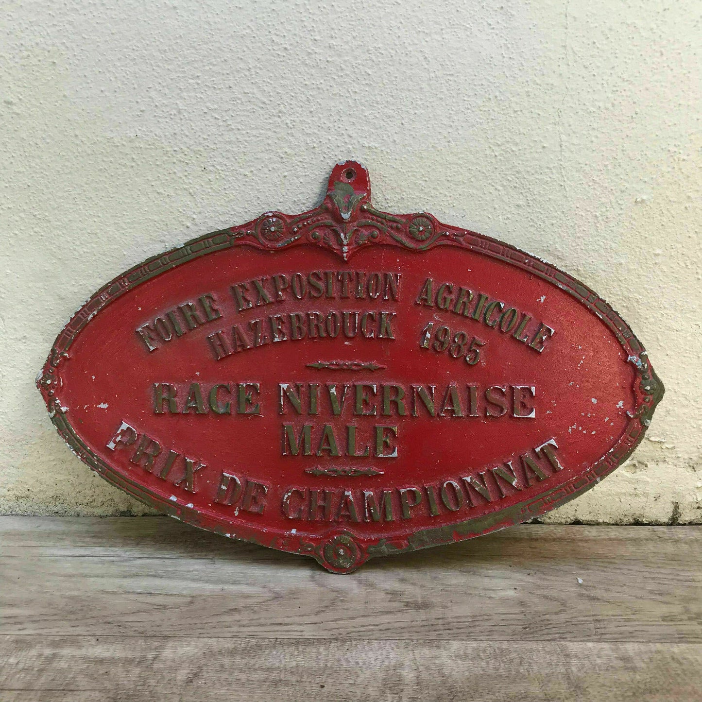 French Vintage Agricultural Trophy Award Plaque 1985 Animal Prize 2707187 Fleamarketfrance