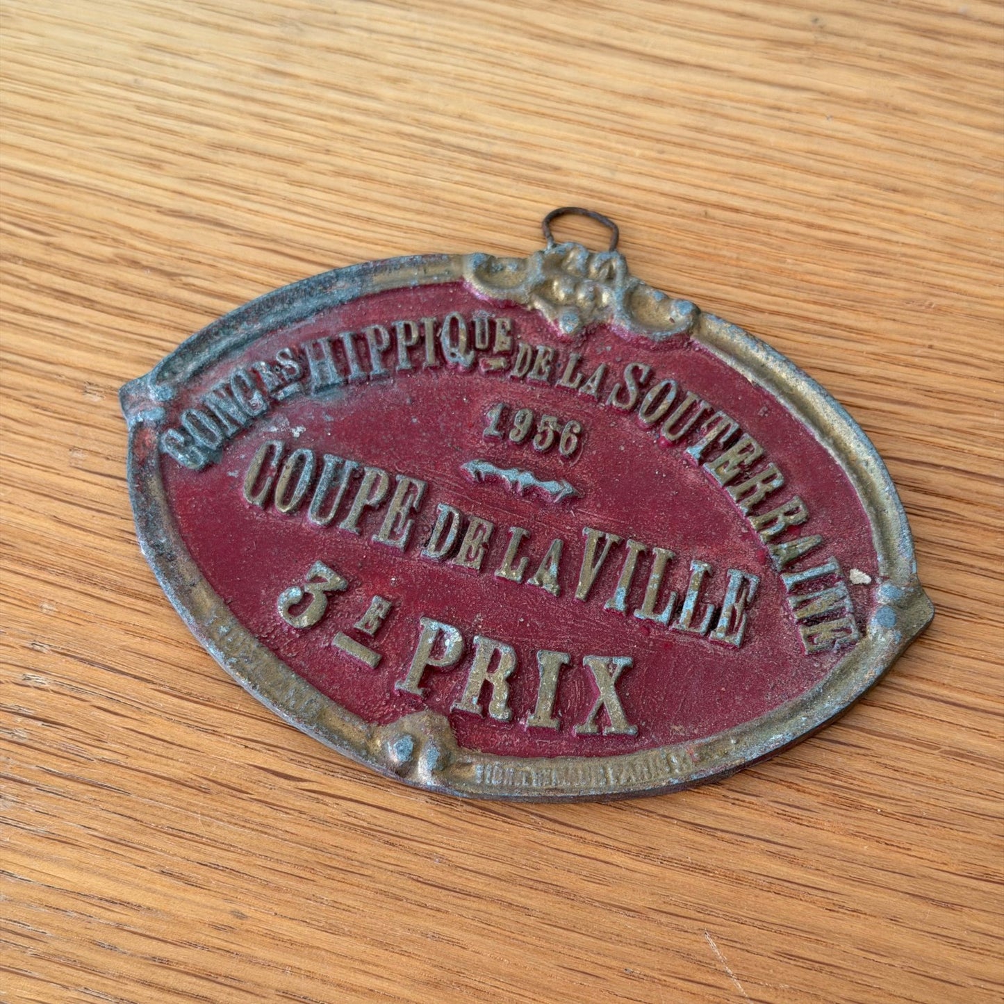 French Agricultural Trophy Plaque 1956 Souterraine Bronze Award 1212255 Fleamarketfrance : French vintage and antique decor