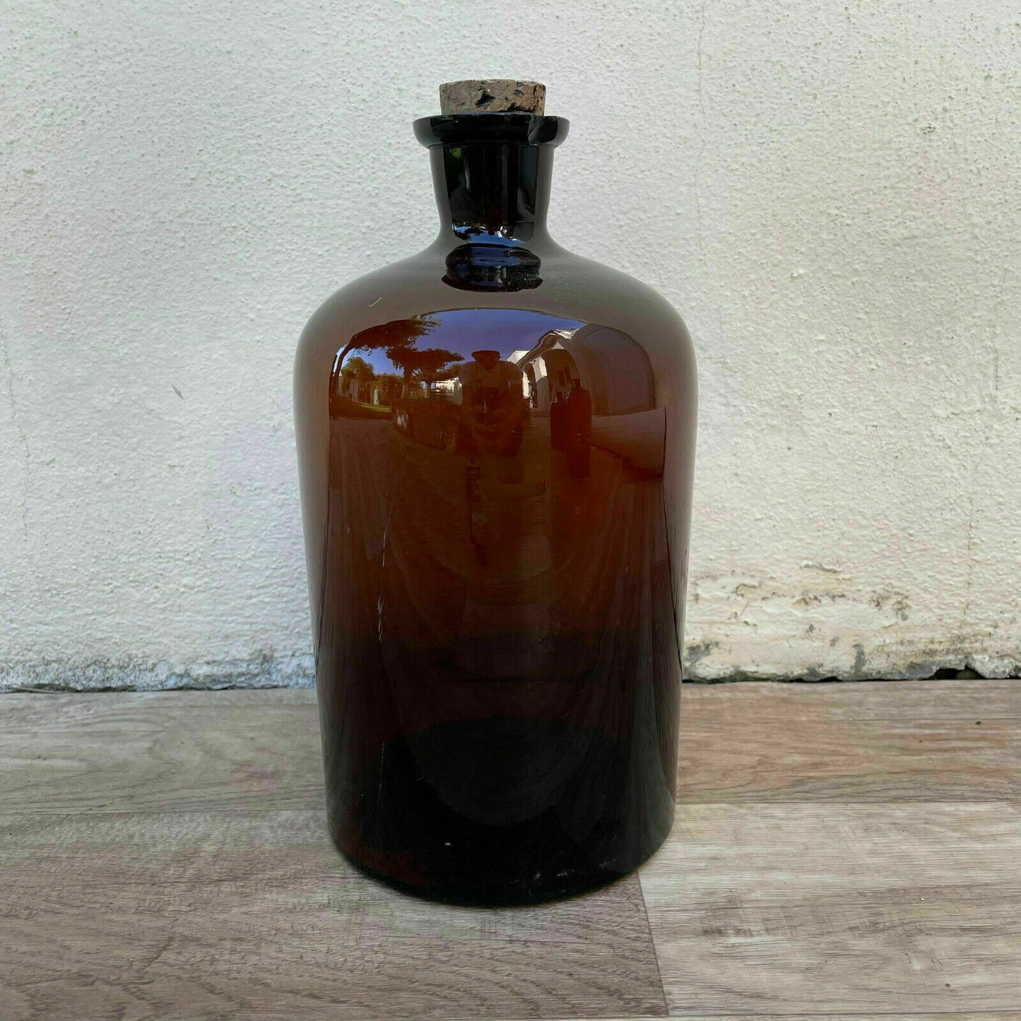 French Apothecary Bottle Amber Glass Hand Blown 1930s Vintage 26072127 Fleamarketfrance