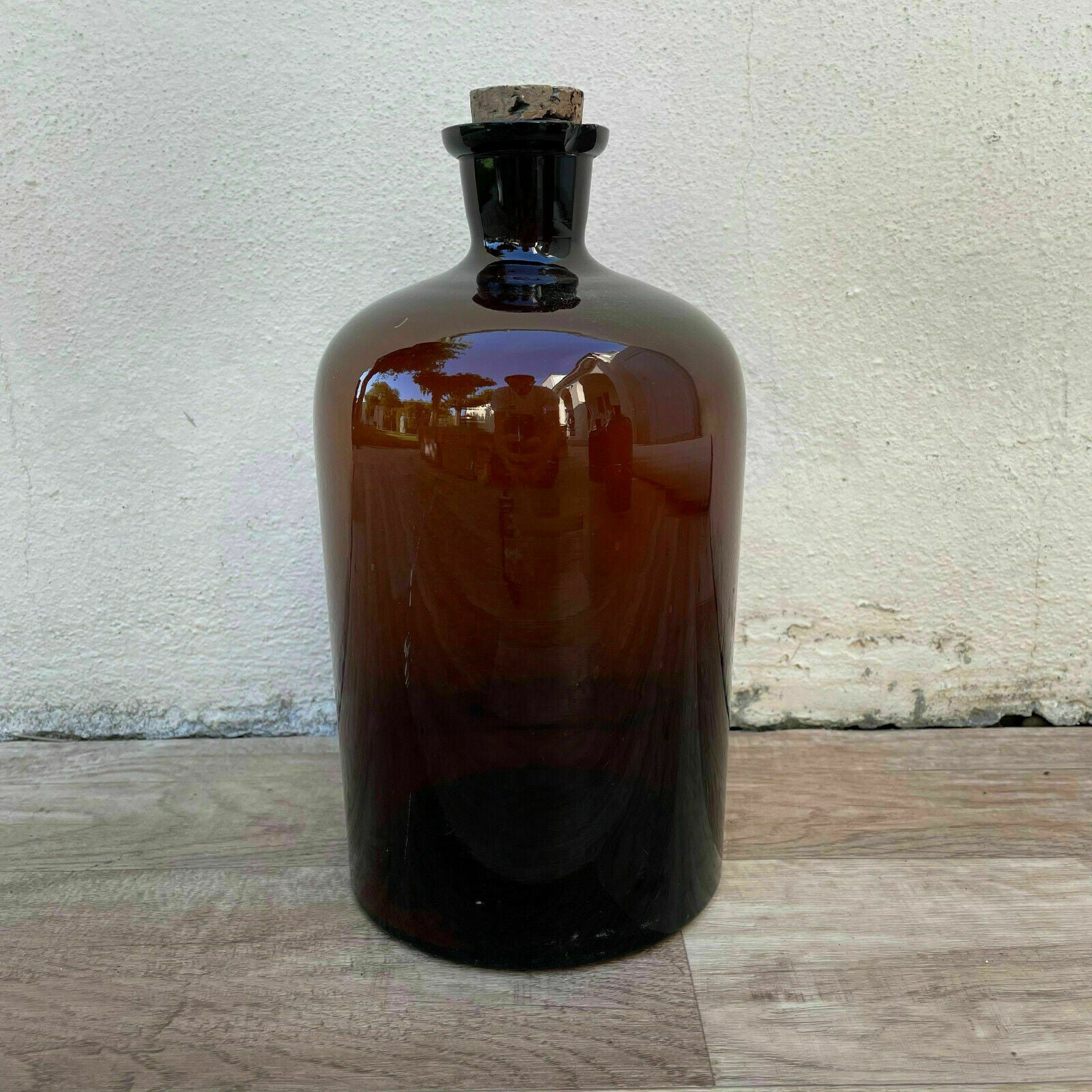 French Apothecary Bottle Amber Glass Hand Blown 1930s Vintage 26072127 Fleamarketfrance