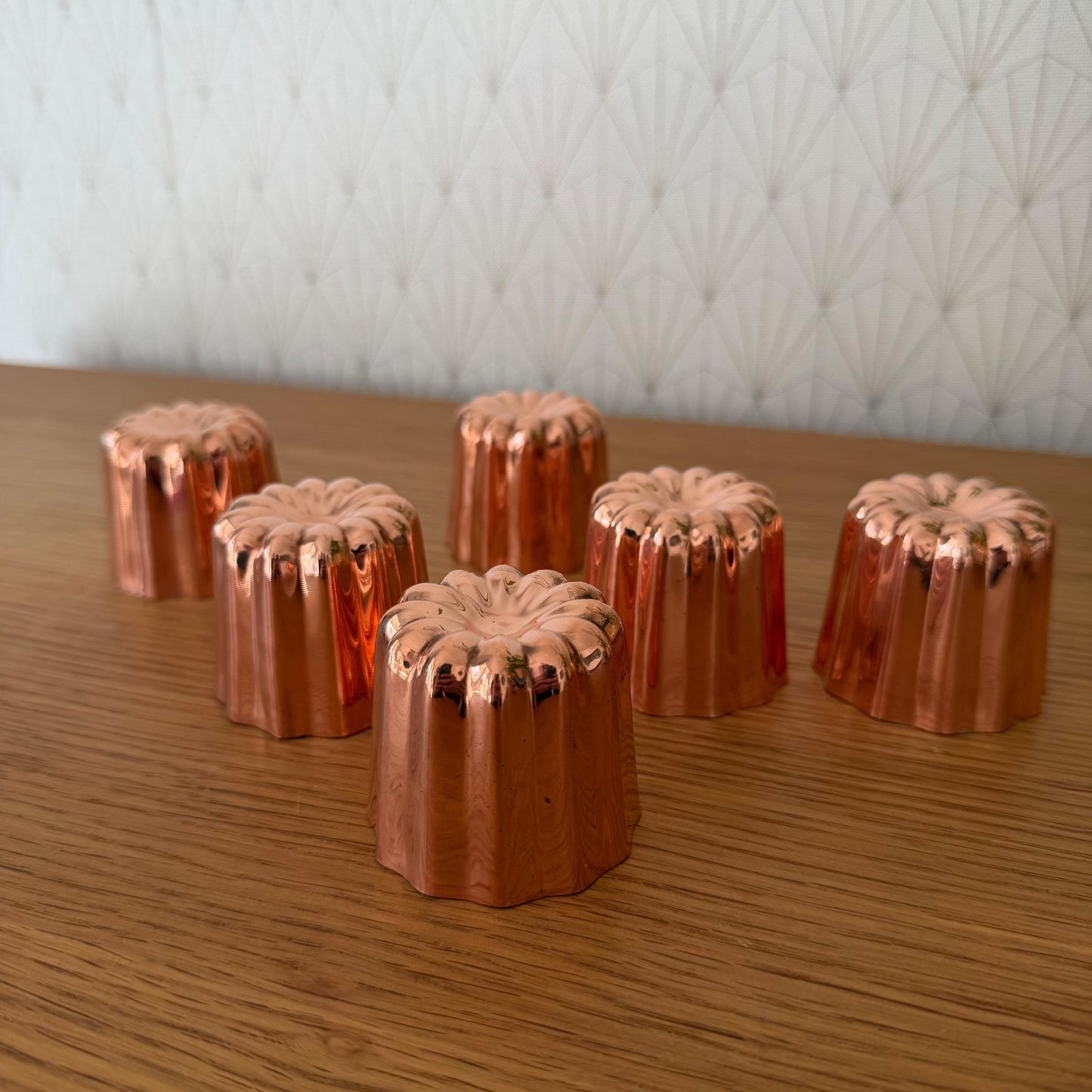 French Copper Canele Molds Set of 6 Traditional Baking Molds 13052613 Fleamarketfrance