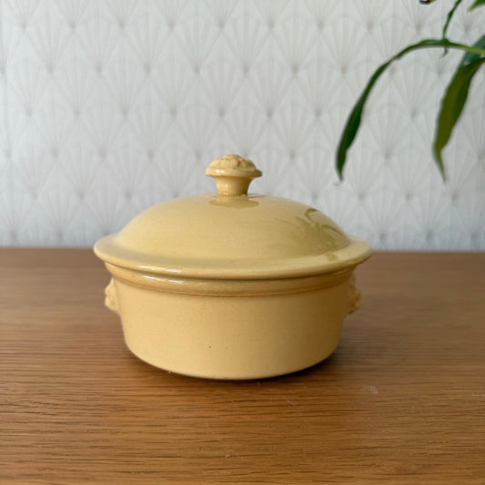 Vintage French Terrine Dish Yellow Ceramic Luneville Foie Gras 11012514 Luneville