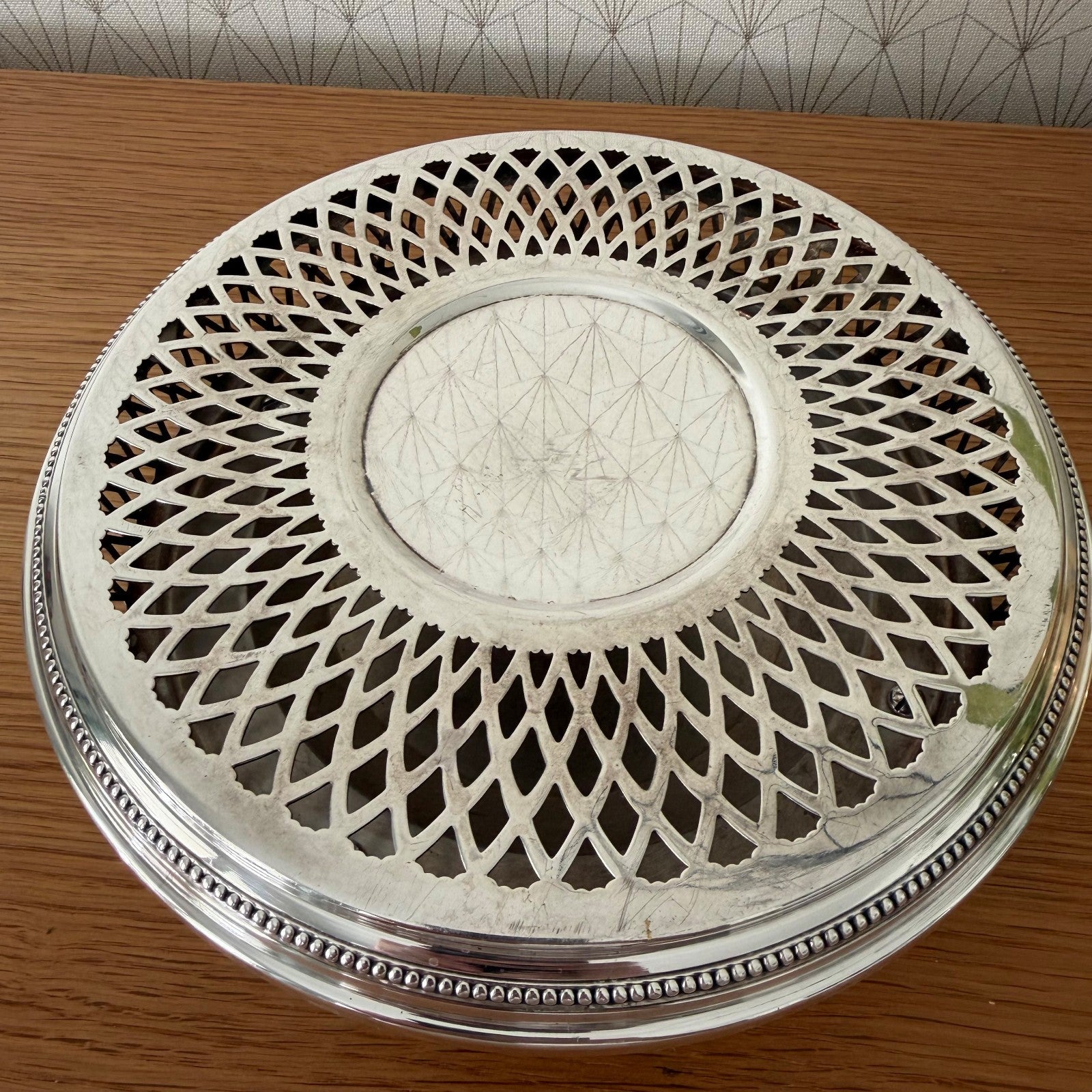 Christofle Gallia Silverplate Pierced Dish France Chauffe Plat 26072613 ercuis