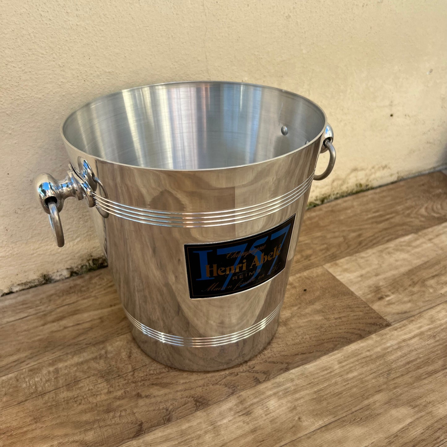Vintage French Henri Abele Champagne Bucket Silver Metal Ice Cooler 2411243 Henri Abelé