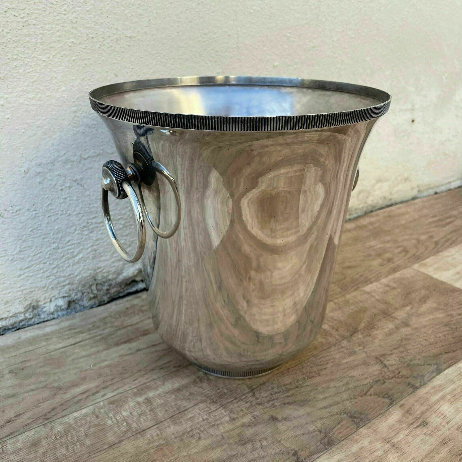 French Champagne Bucket Vintage Silver Plated Ice Cooler Ring Handles 27082111 Fleamarketfrance