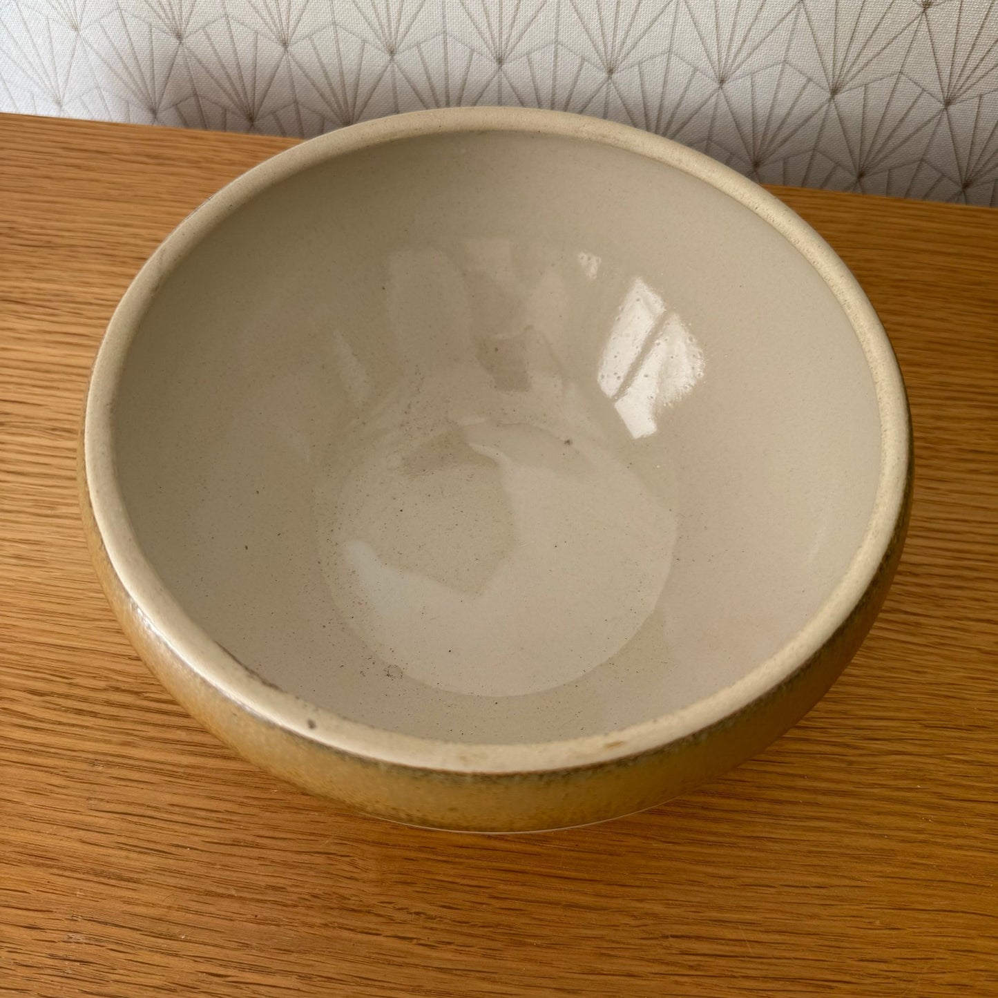 VINTAGE FRENCH STONEWARE SALAD MIXING BOWL TERRINE 8 1/4" 2608259