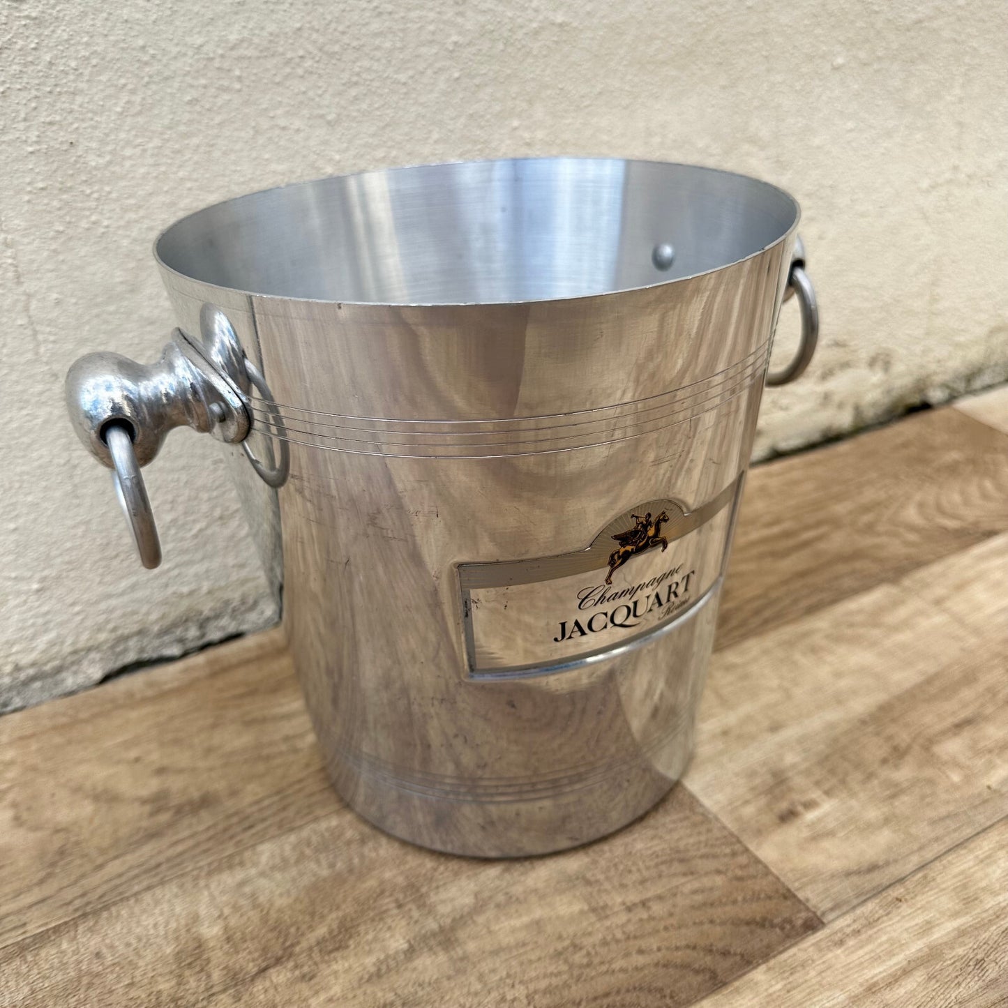 French Champagne Ice Bucket Jacquart Reims Silver Metal Vintage 12092419 Jacquart