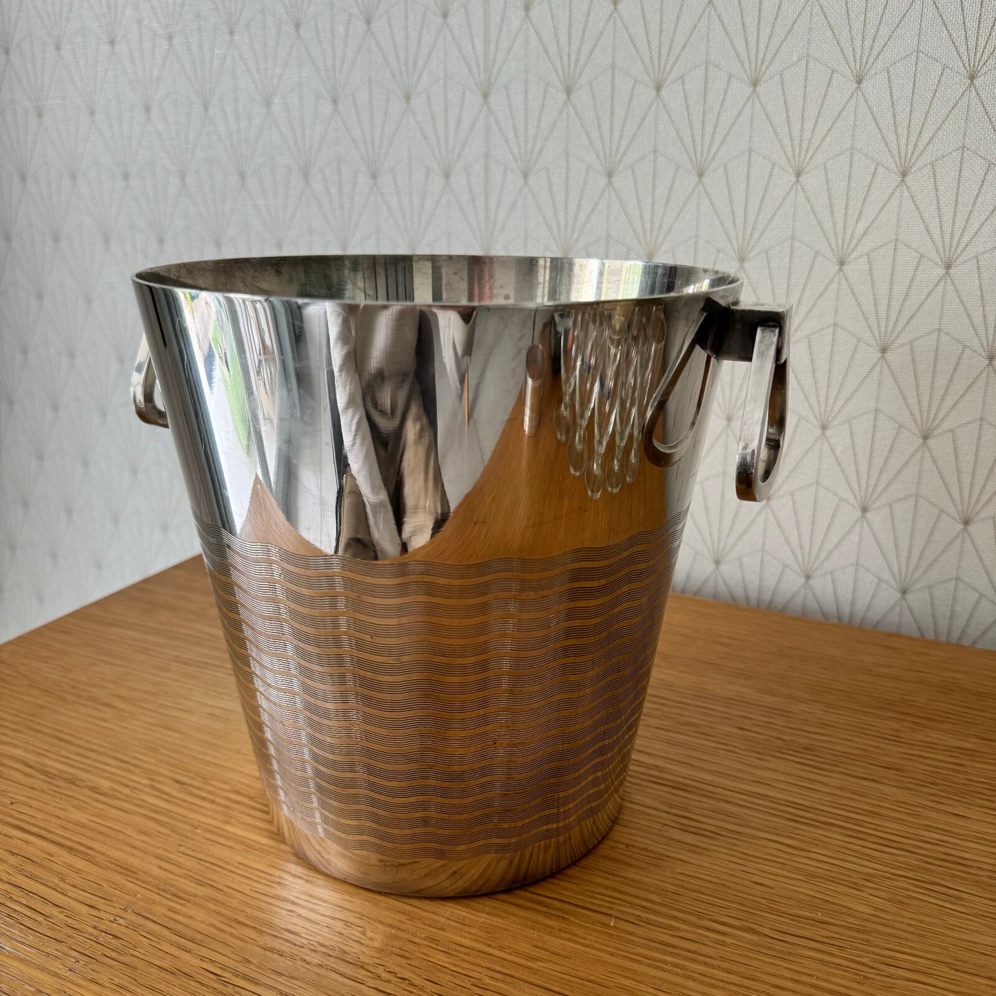 French Silverplate Ice Bucket St Medard Champagne Cooler Vintage 08052411 St Medard