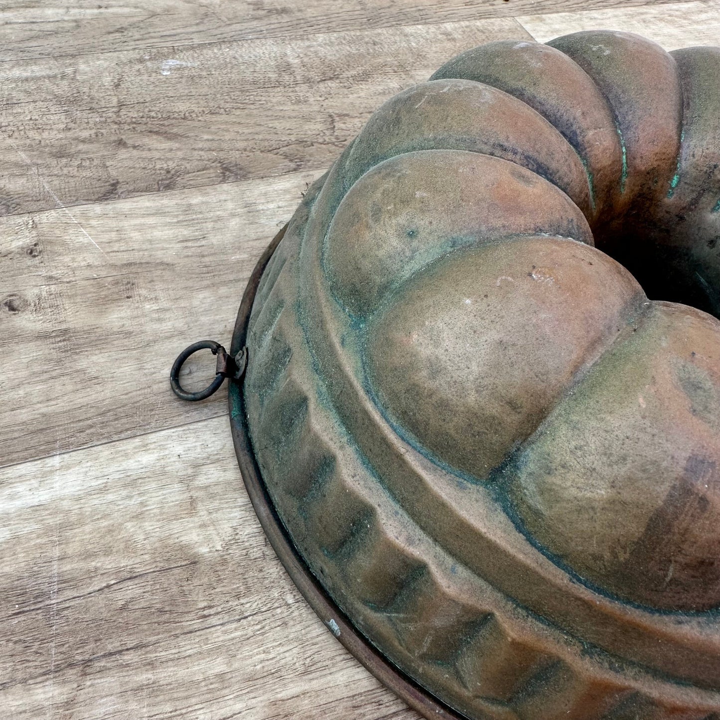 French Copper Bundt Mold Vintage Tin Lined Cake Pan 11" Fluted 07122310 Unbranded