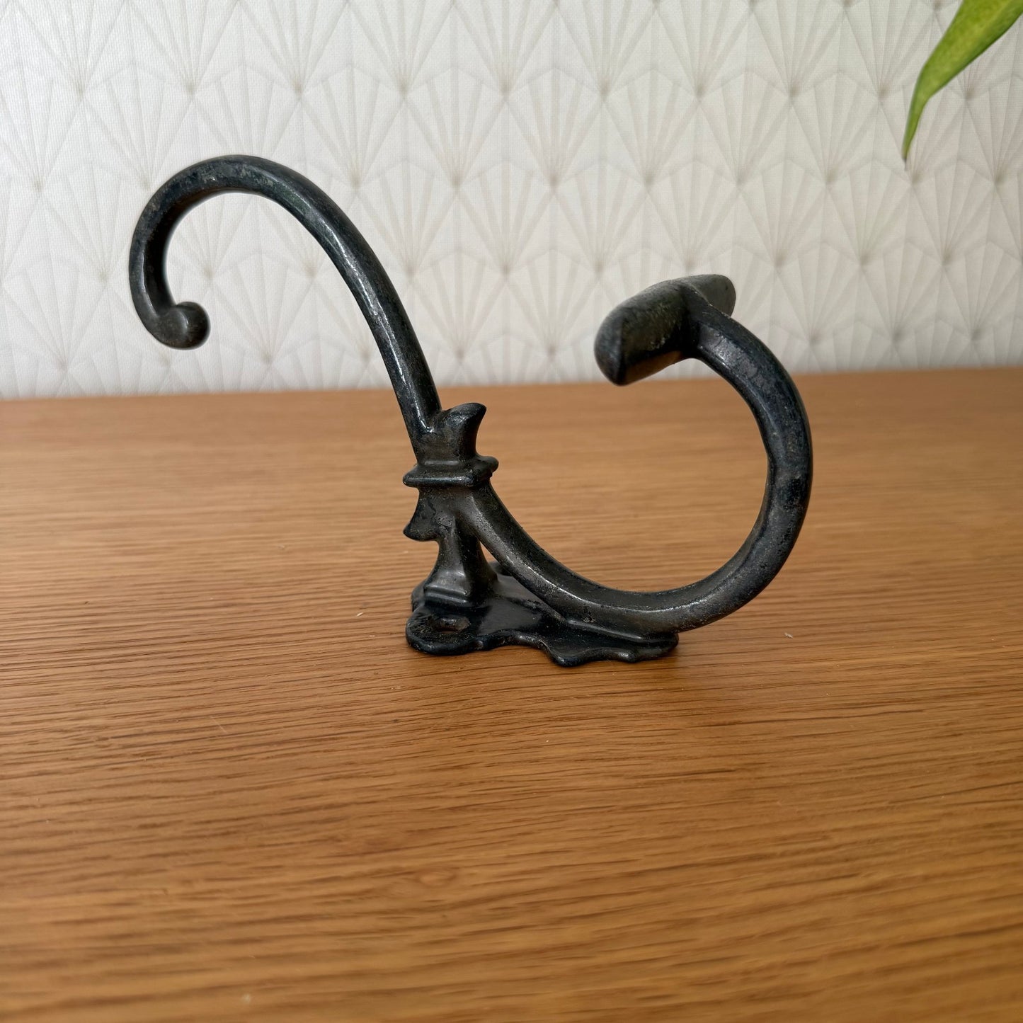 Antique French Iron Wall Hook Coat Hanger Vintage Metal 1930s 04072516 Unbranded