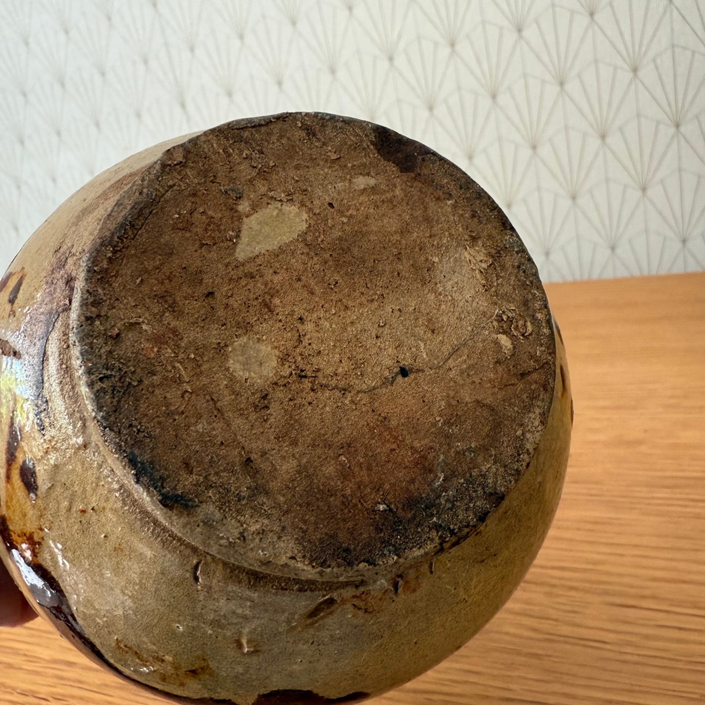 HANDMADE GLAZED BROWN ANTIQUE FRENCH HONEY POT TERRACOTTA 23072514