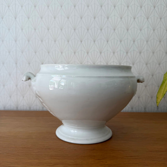 French Antique White Earthenware Tureen Terre de Fer 2805267 Fleamarketfrance