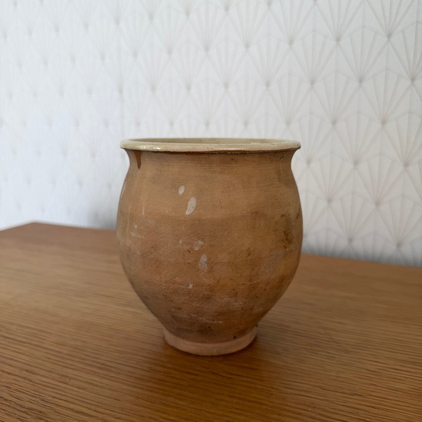 Antique French Honey Pot Terracotta Brown Glazed Pottery 1900 20102512 Unmarked