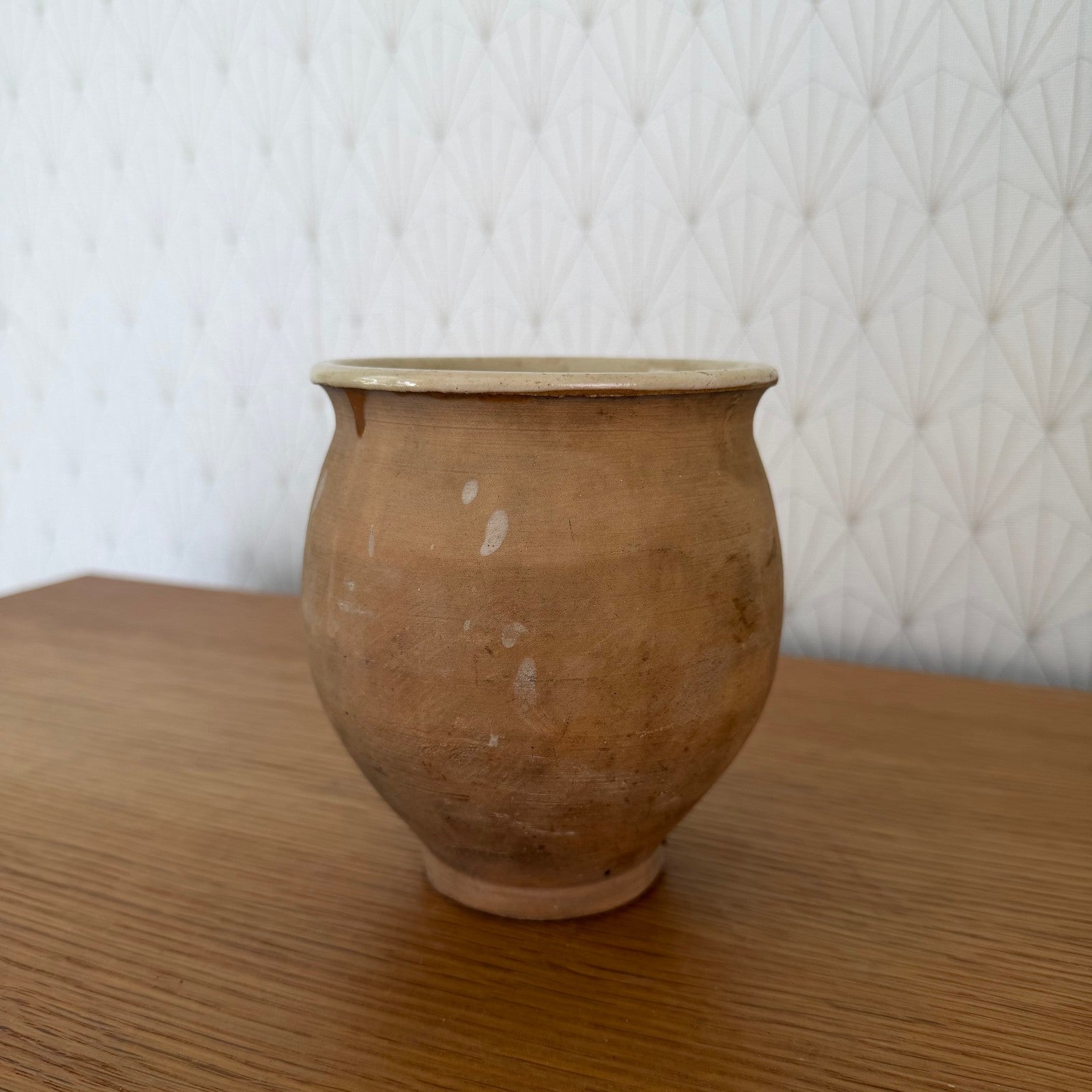 Antique French Honey Pot Terracotta Brown Glazed Pottery 1900 20102512 Unmarked