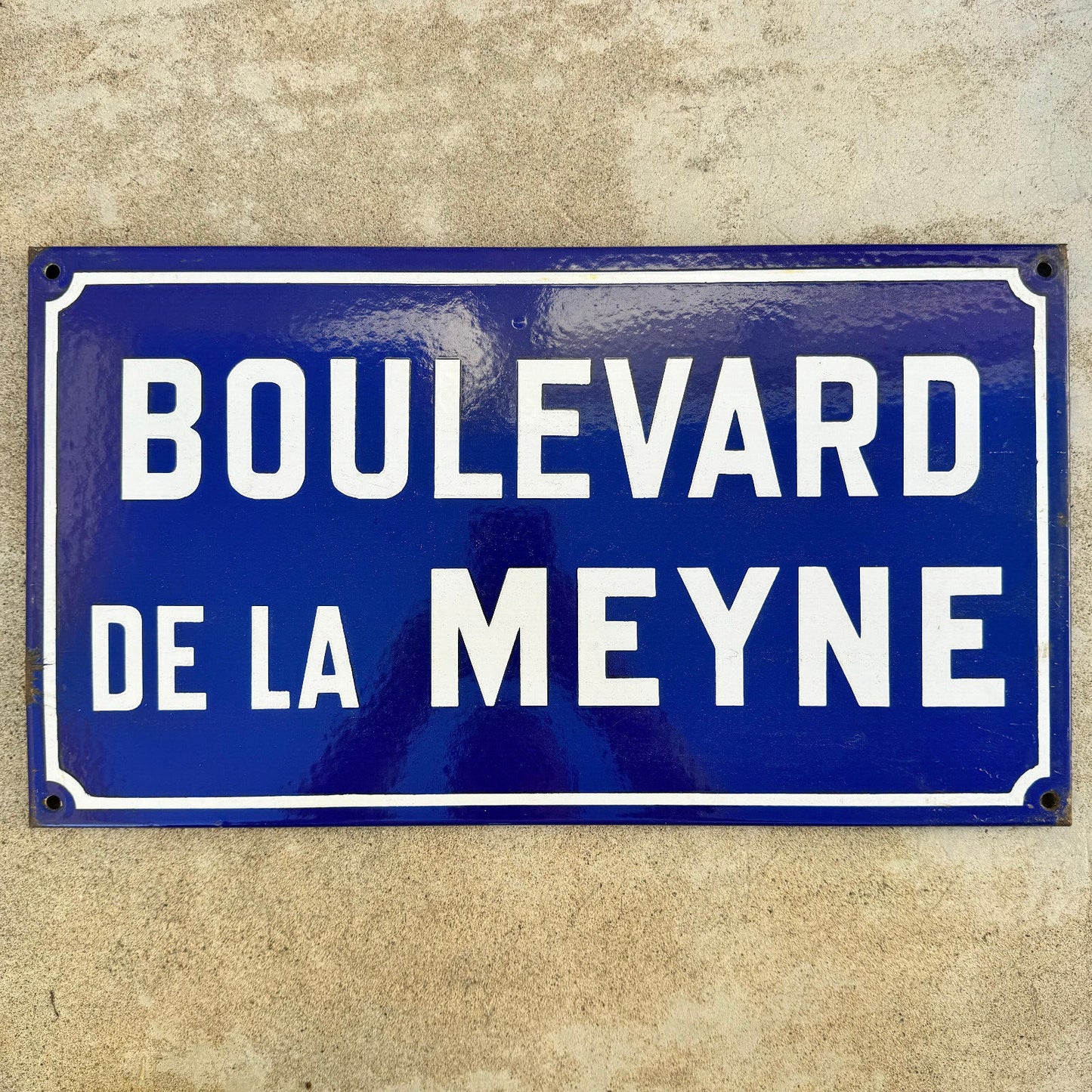 Old French Street Enameled Sign Plaque - vintage MEYNE 3042450 - Fleamarketfrance