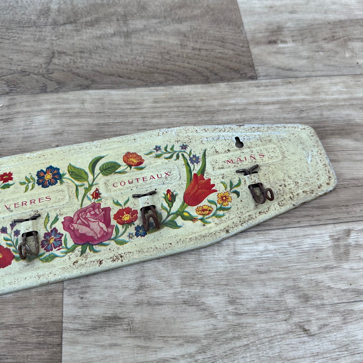 vintage french metal towel cloth rack dishcloth hanger 1206235 Unbranded