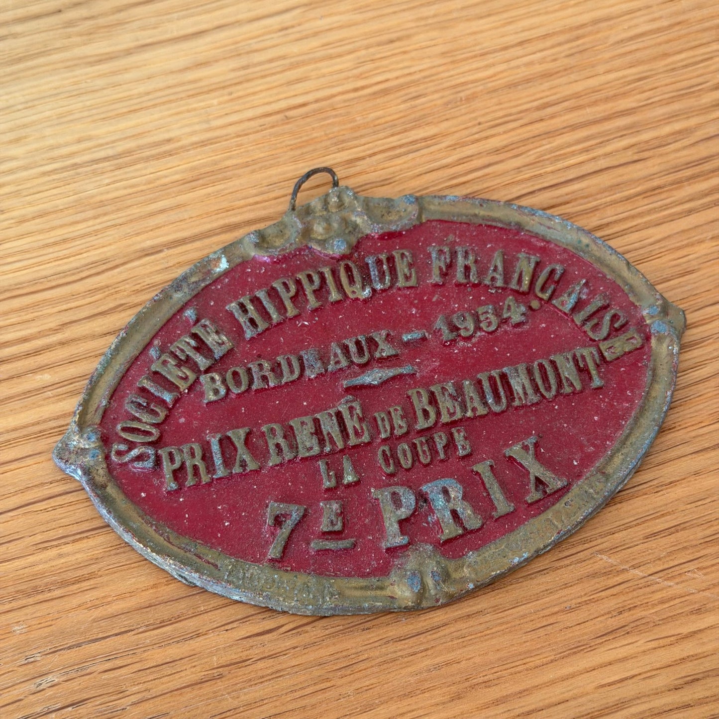 French Horse Show Award Plaque Bronze 1954 Bordeaux Hippique 1301262 Fleamarketfrance : French vintage and antique decor