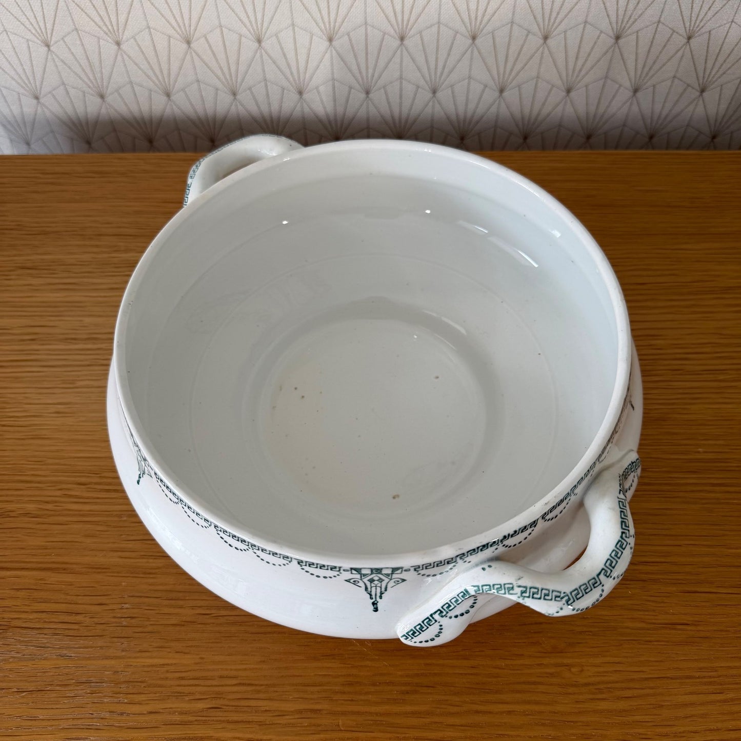 French Antique White Earthenware Tureen St Amand Terre de Fer 2502262 Fleamarketfrance