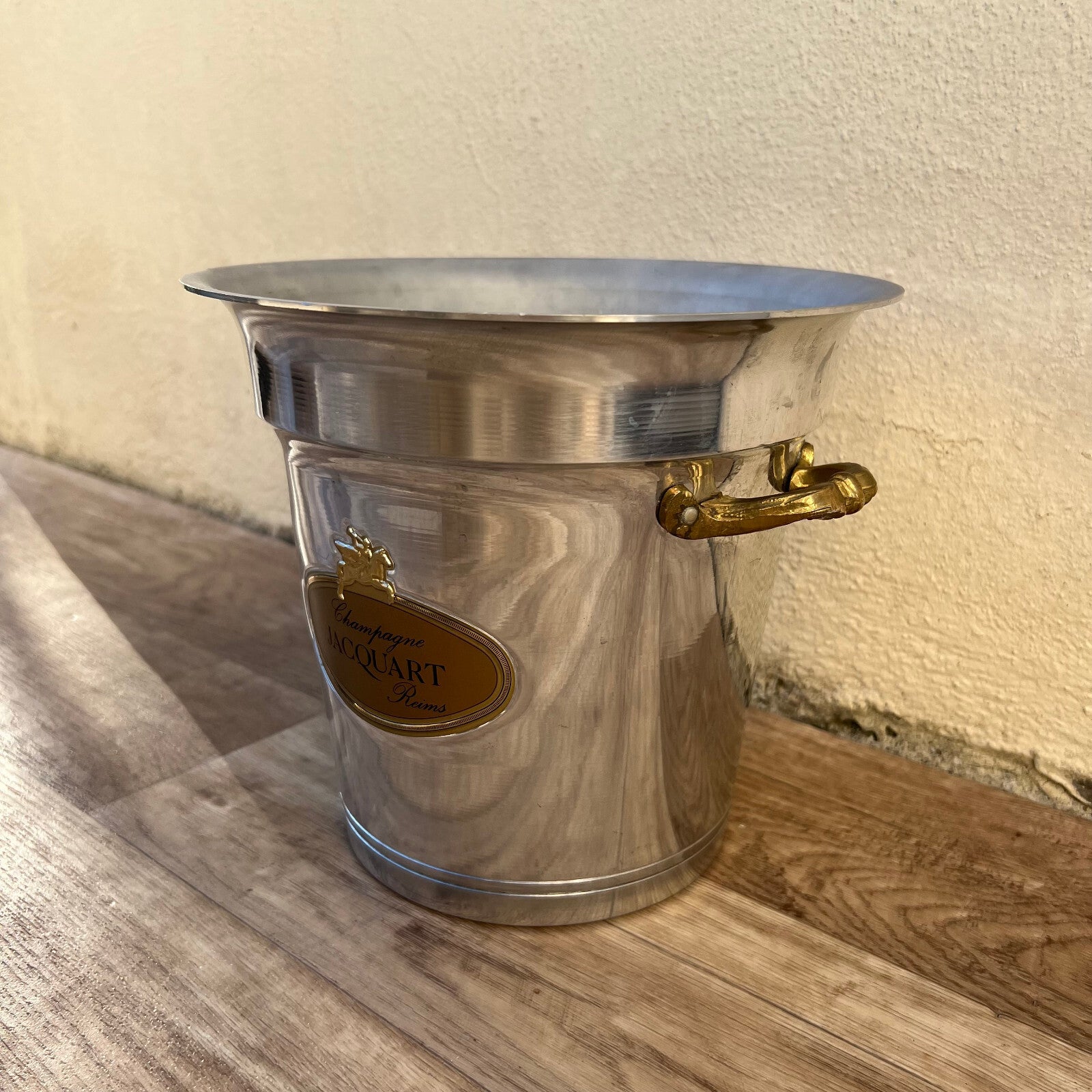 French Champagne Bucket Jacquart Silver Metal Ice Cooler Vintage 27102414 Jacquart