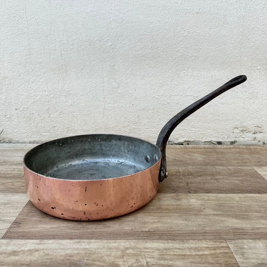 French Copper Sauteuse Pan 24cm Tin Lined Professional Vintage 2mm 0712233 Unbranded