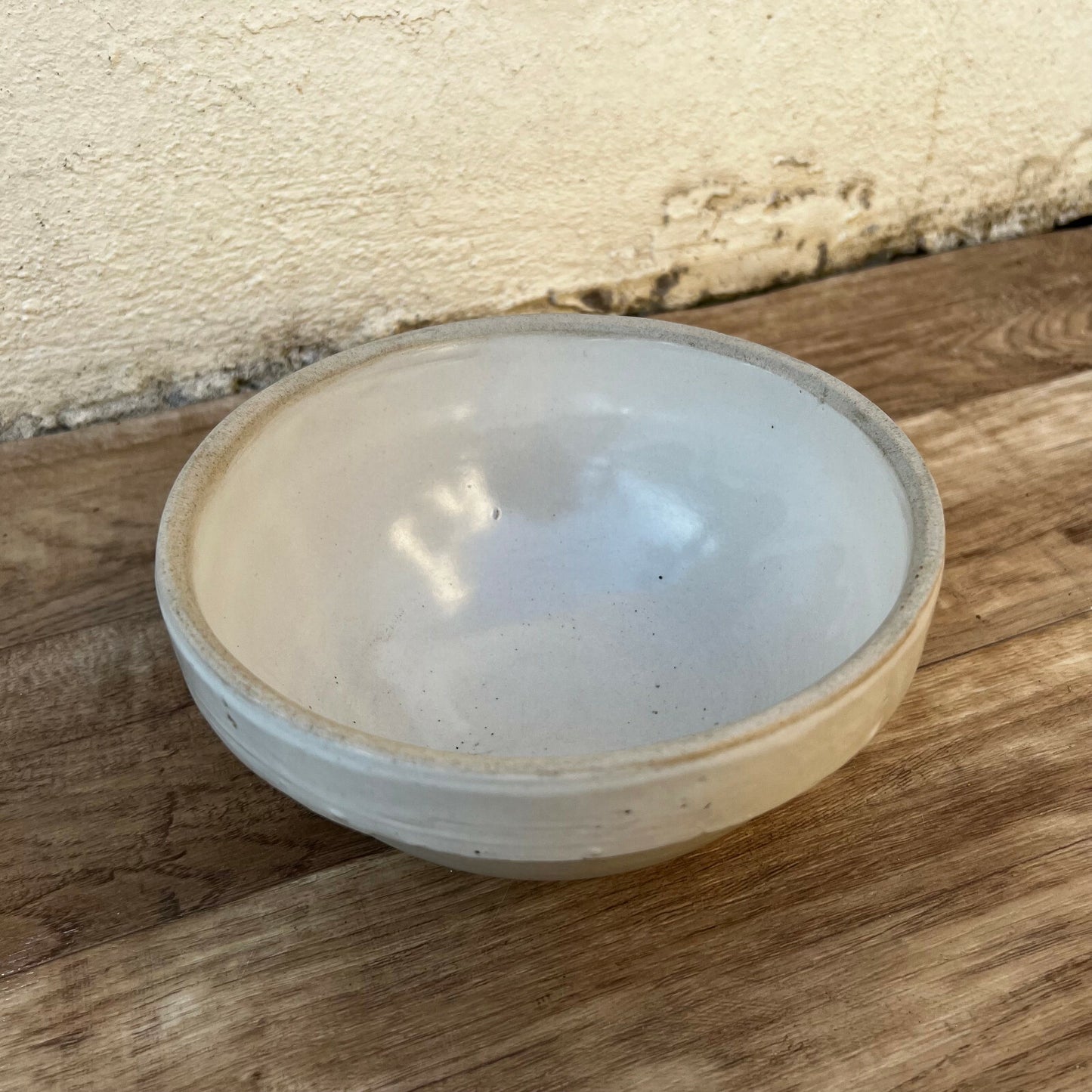 French Stoneware Mixing Bowl Vintage Cream Glazed Kitchen 7.25" 2901222 Unbranded