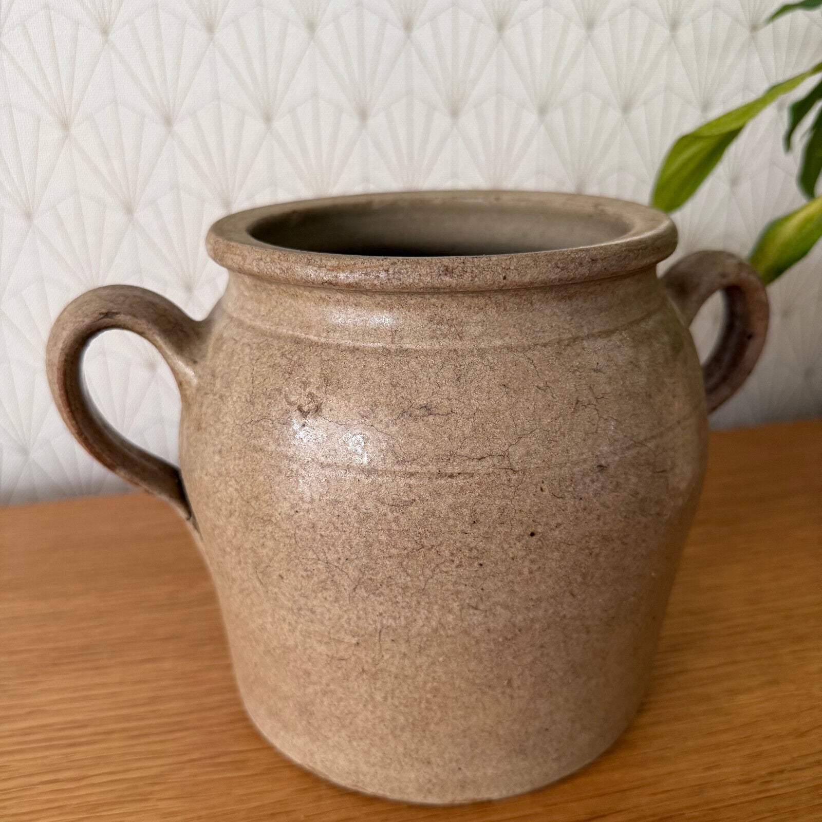 HANDMADE GLAZED STONEWARE ANTIQUE FRENCH CONFIT POT 2502255 Unmarked