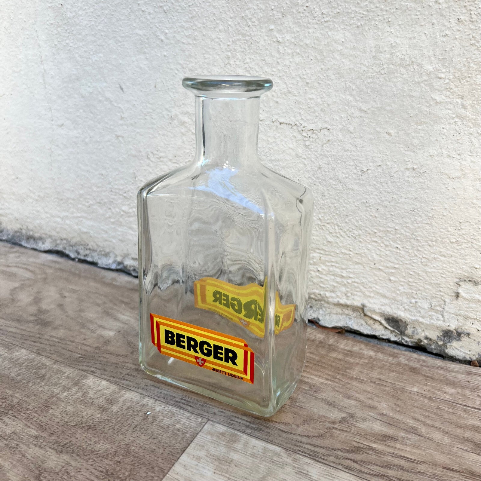 French Vintage Pastis Carafe BERGER Anisette Glass Water Jug 13092216 BERGER
