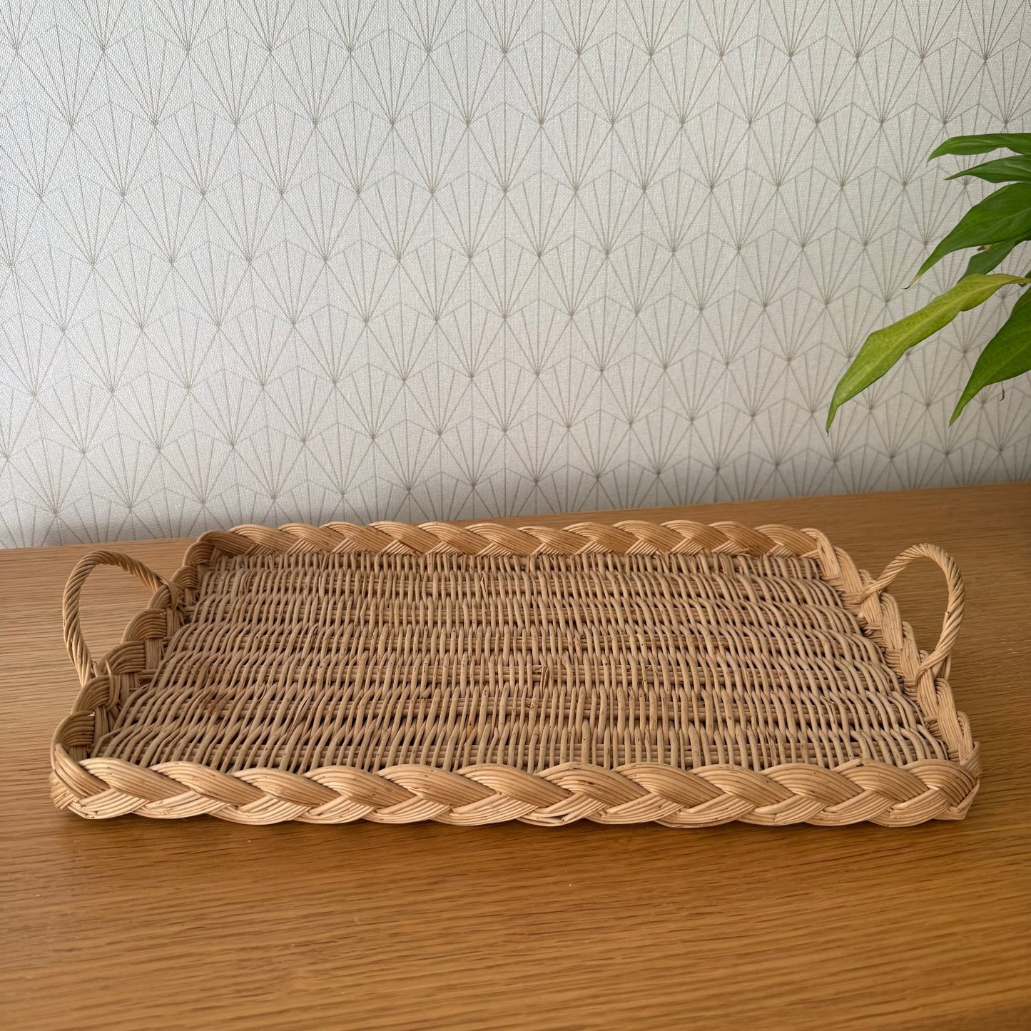 French Wicker Tray Vintage Rattan Bakery Serving Basket Display 04072518 Fleamarketfrance