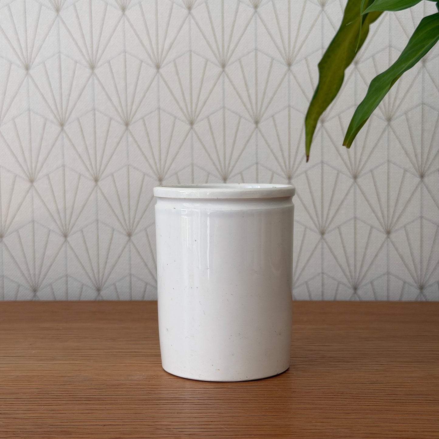 Vintage French Confit Pot White Stoneware Ceramic Crock 1602256 Unmarked