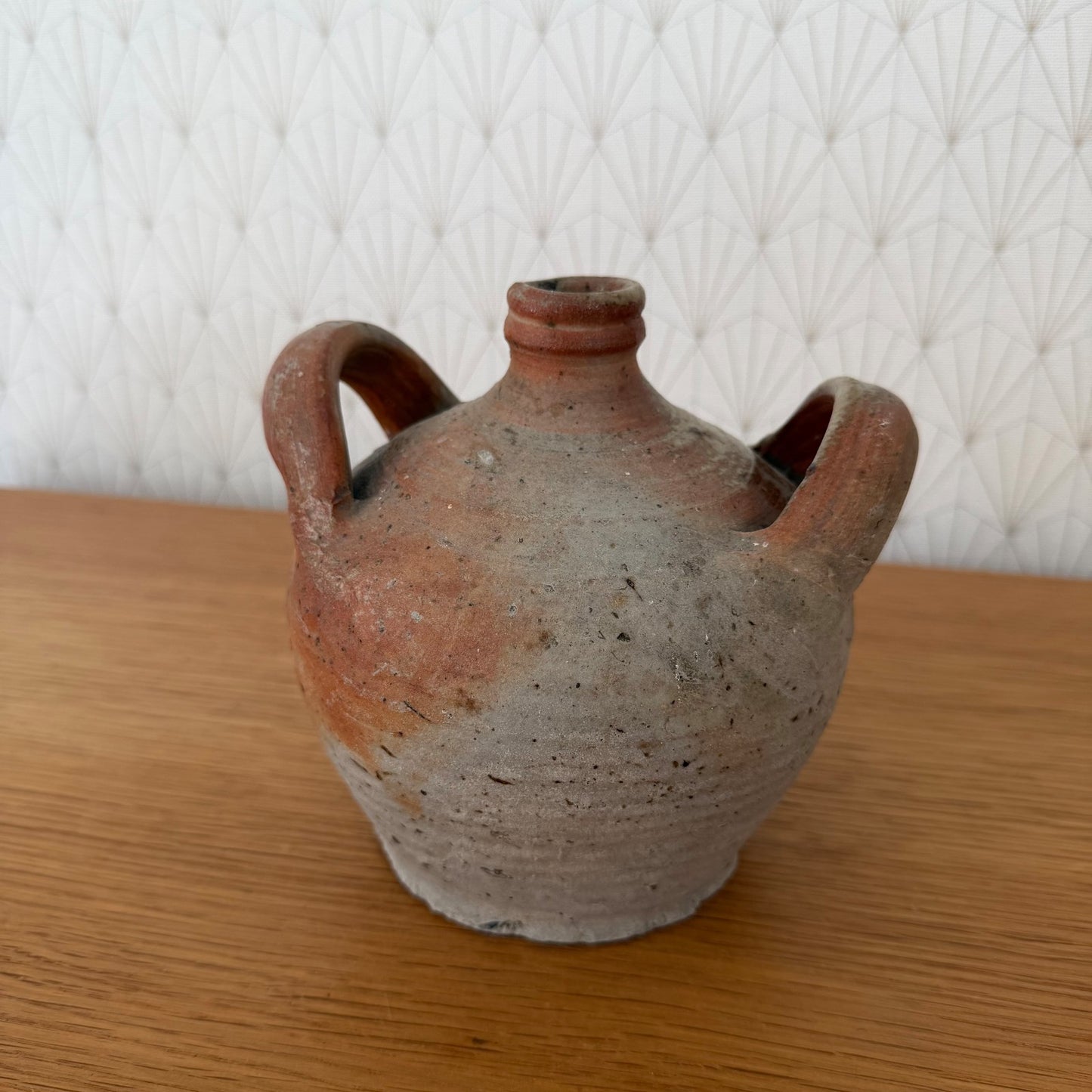 Antique French Stoneware Jug Handmade Earthenware Pitcher Pottery 04092619