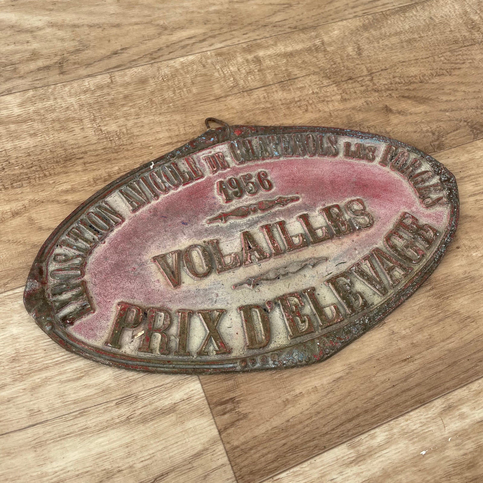 French Agricultural Prize Poultry Award 1956 Vintage Trophy Plaque 1103259 Fleamarketfrance