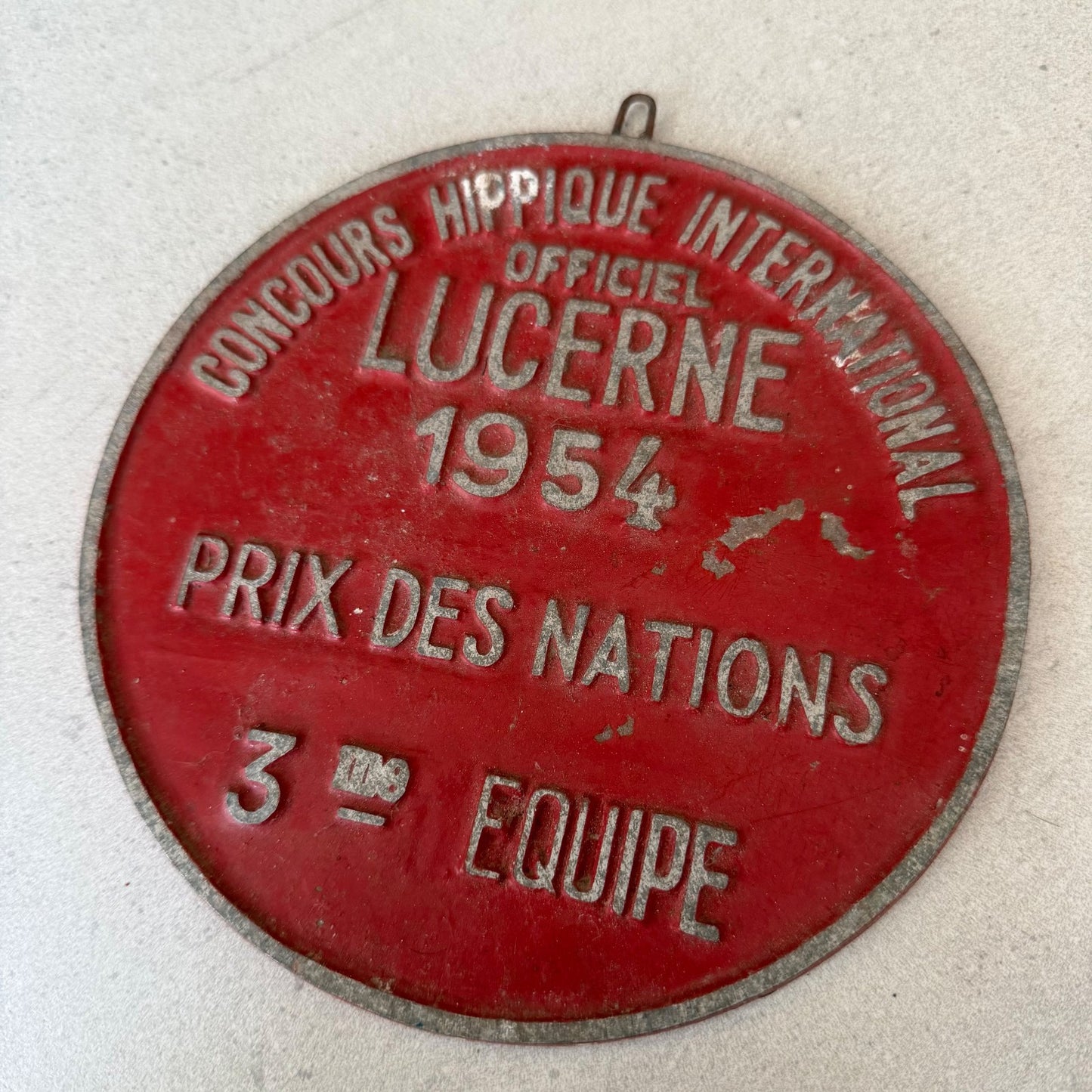 French Vintage Equestrian Competition Medal Lucerne 1954 Horse 08022618 Fleamarketfrance